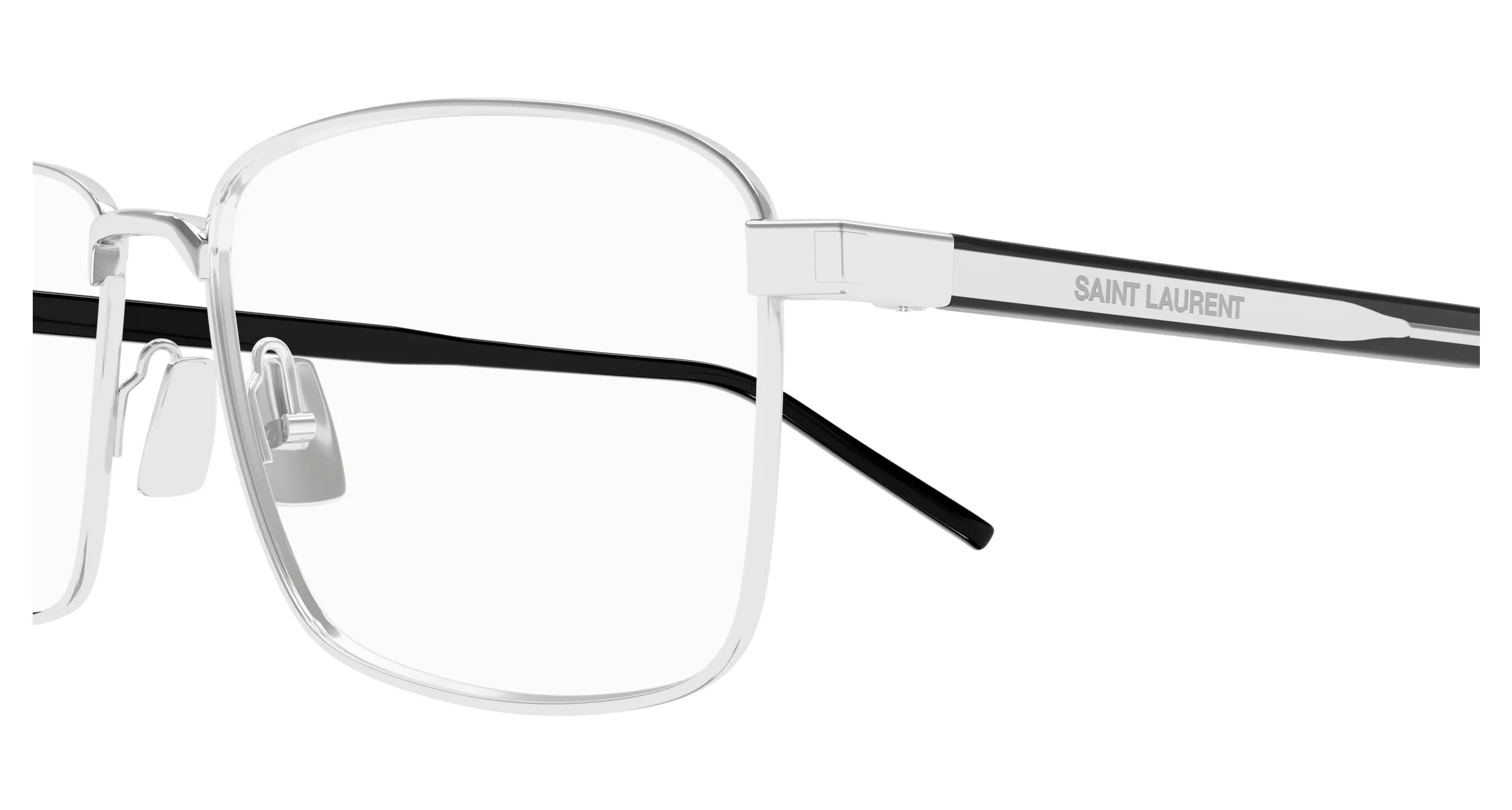 SAINT LAURENT SL 666 004 Montature da vista Metallo Argento Trasparente Squadrata - immagine 3