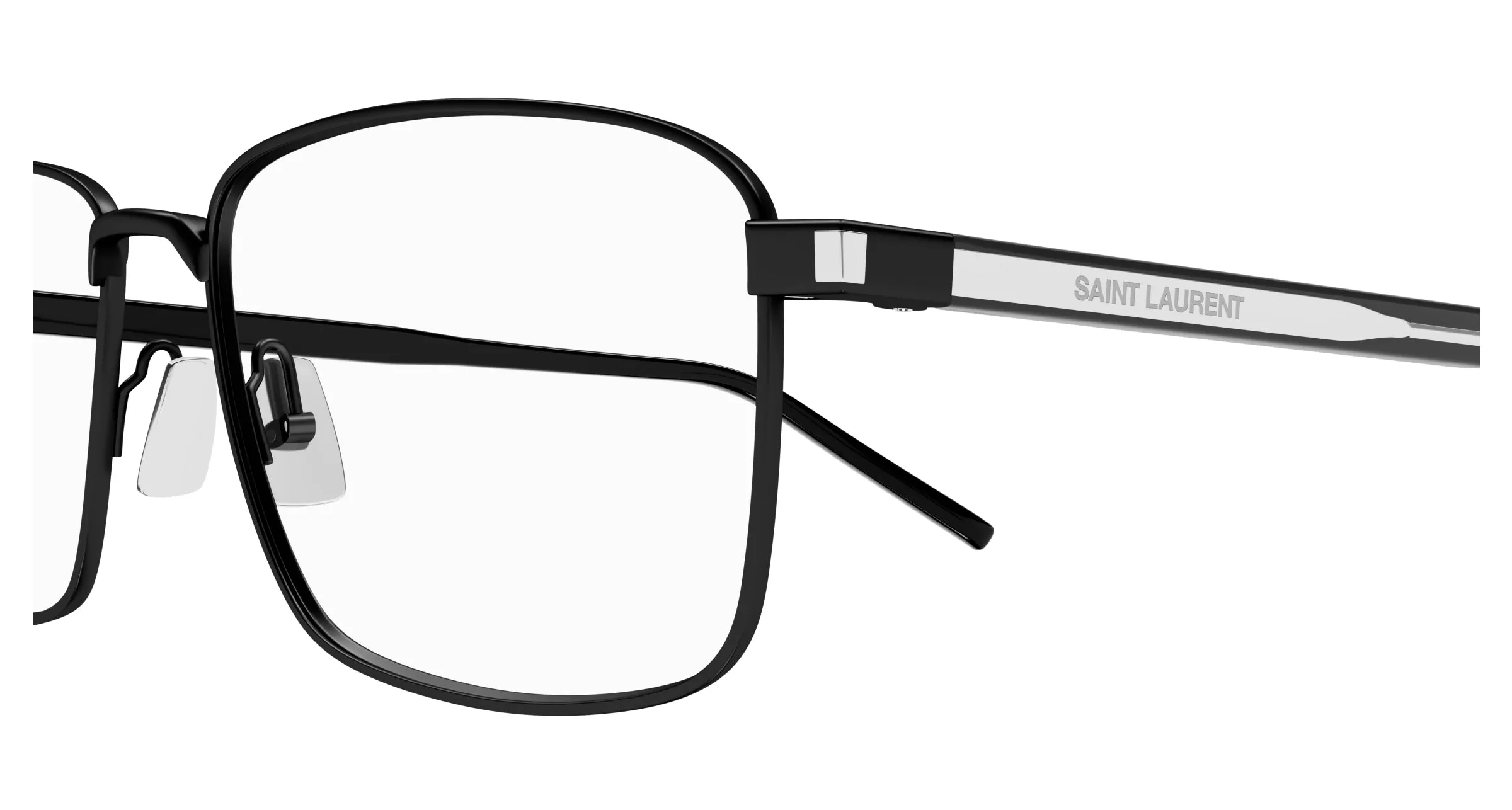 SAINT LAURENT SL 666 003 Montature da vista Metallo Nero Trasparente Squadrata - immagine 3