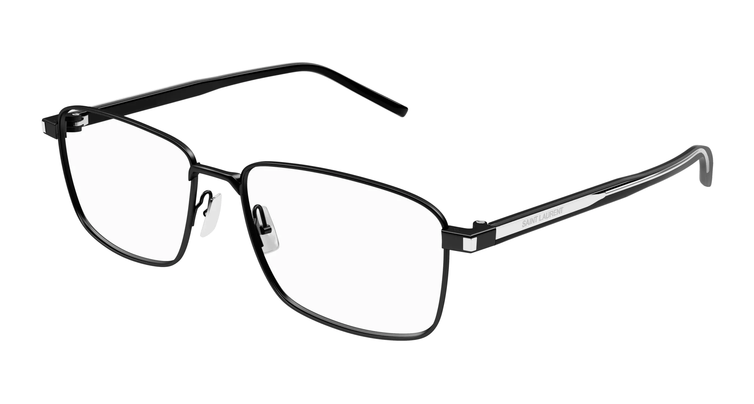 SAINT LAURENT SL 666 001 Montature da vista Metallo Nero Trasparente Squadrata - immagine 1