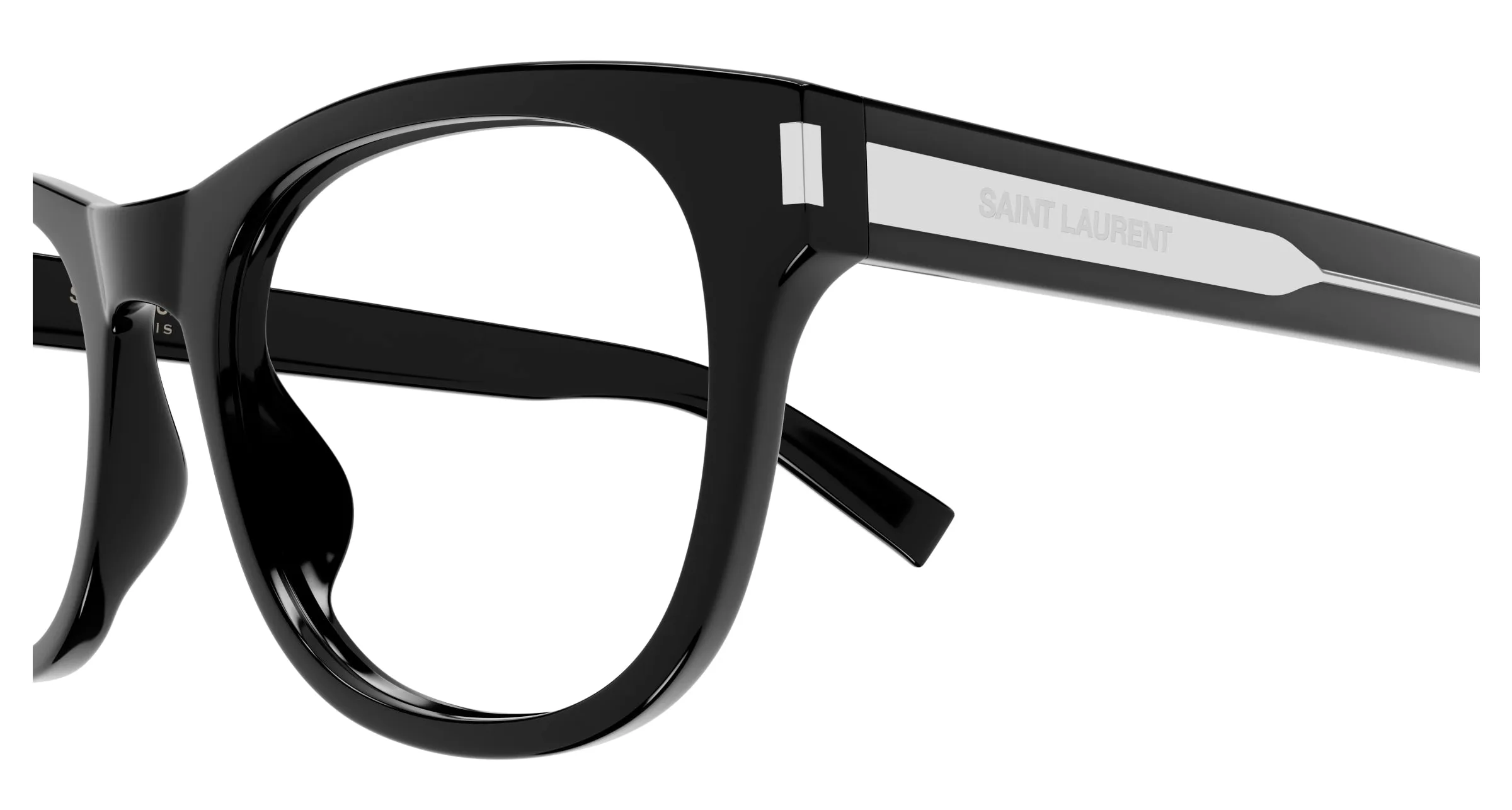 SAINT LAURENT SL 663 004 Montature da vista Acetato Nero Trasparente Squadrata ["Antiriflesso"] - immagine 3