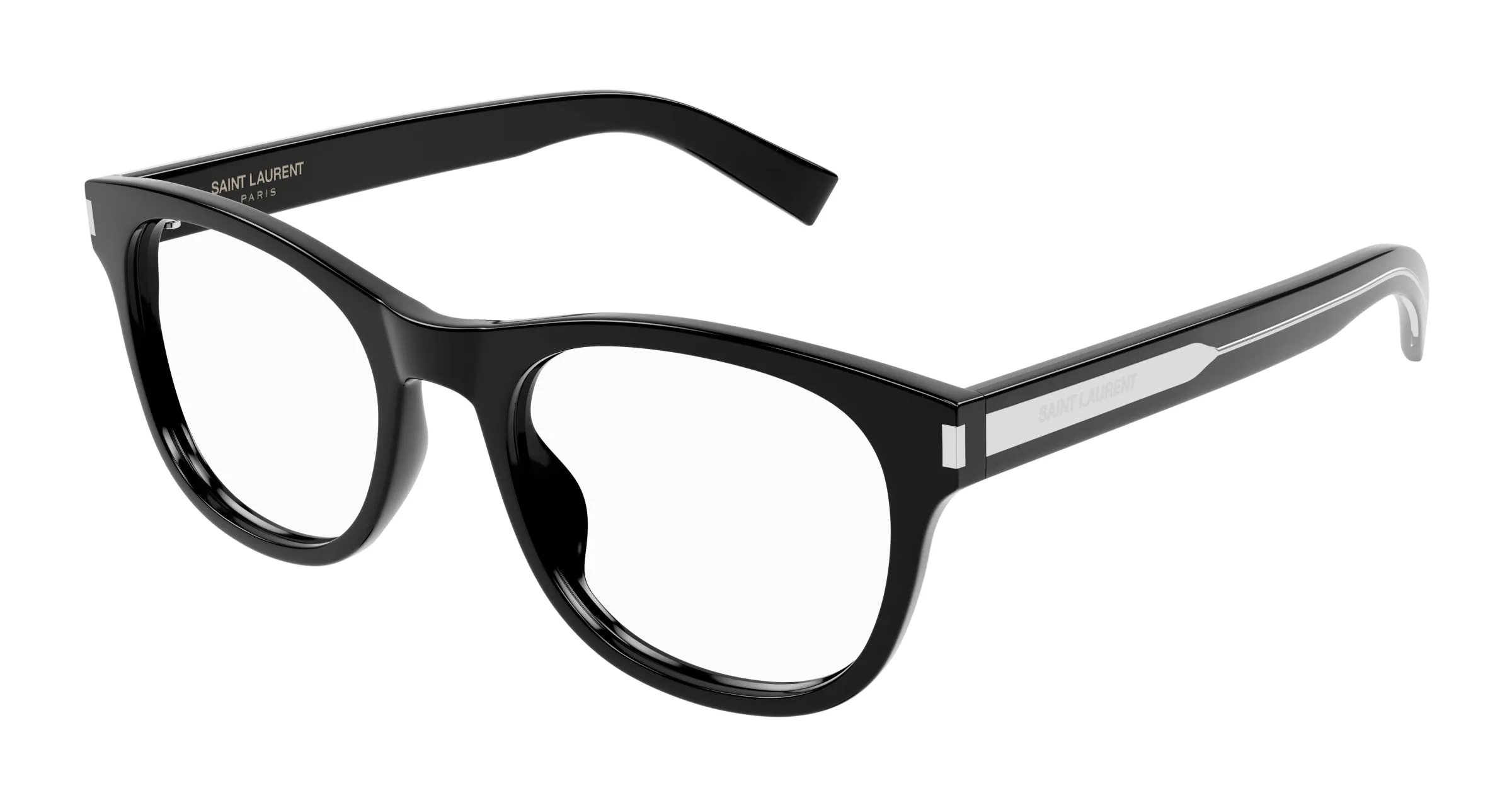 SAINT LAURENT Unisex SL 663 001 Montature da vista Acetato Nero Trasparente Squadrata - immagine 1