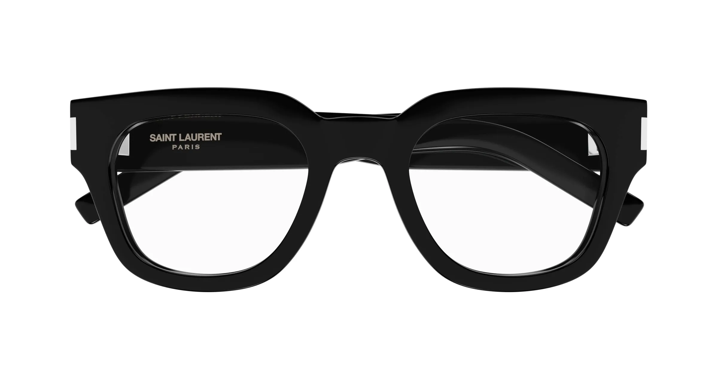 SAINT LAURENT Unisex SL 661 001 Montature da vista Acetato Nero Trasparente Squadrata - immagine 2