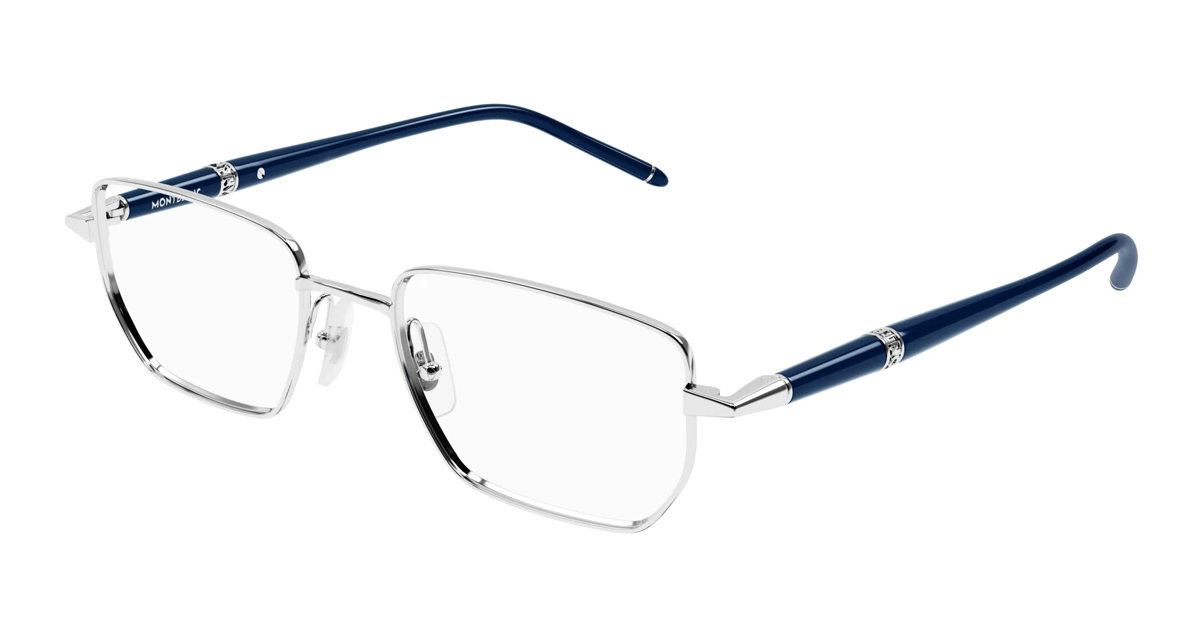 Montblanc MB0347O 005 Montature da vista Metallo Argento Trasparente Squadrata - immagine 1