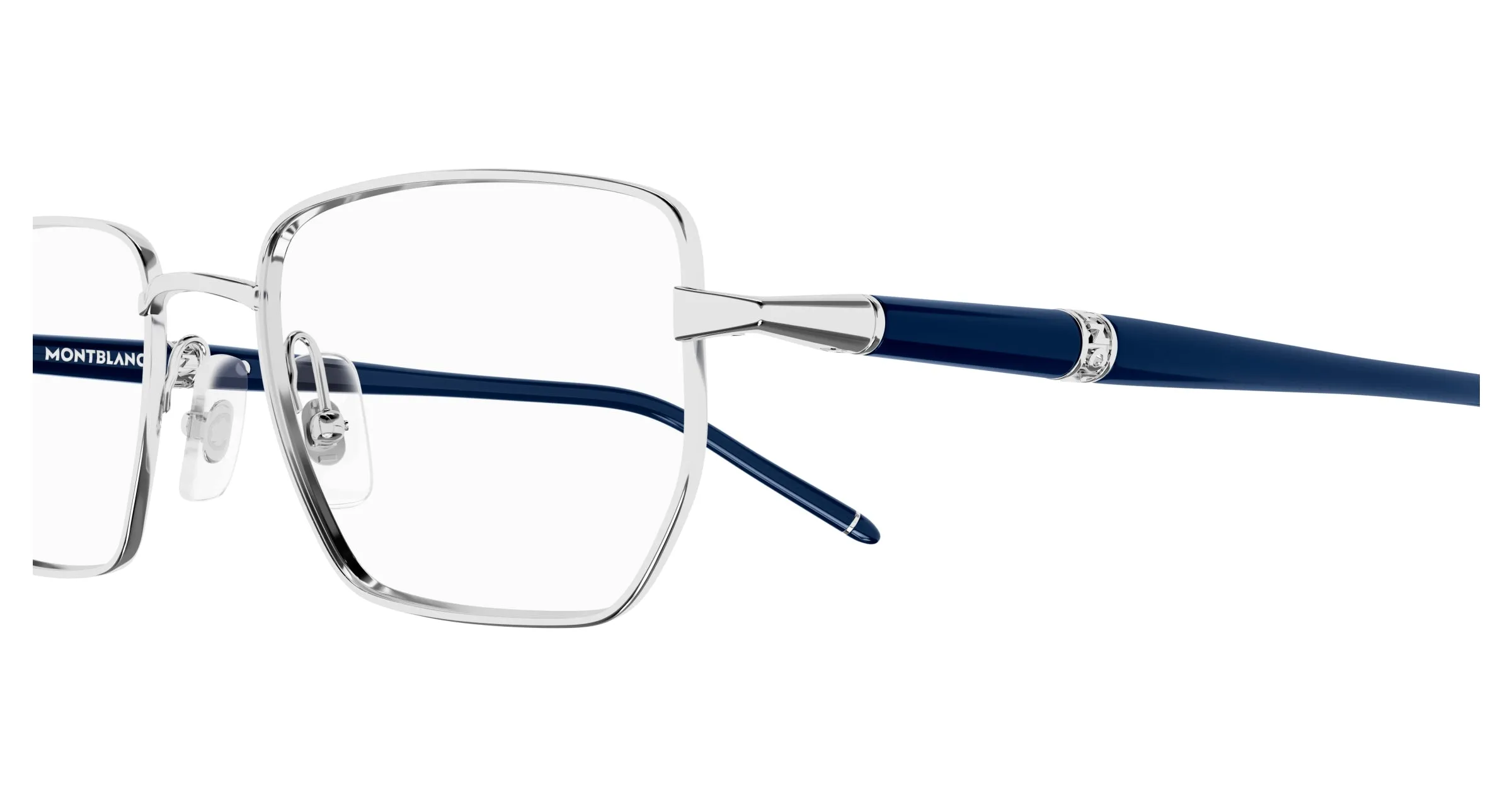 Montblanc MB0347O 005 Montature da vista Metallo Argento Trasparente Squadrata - immagine 3