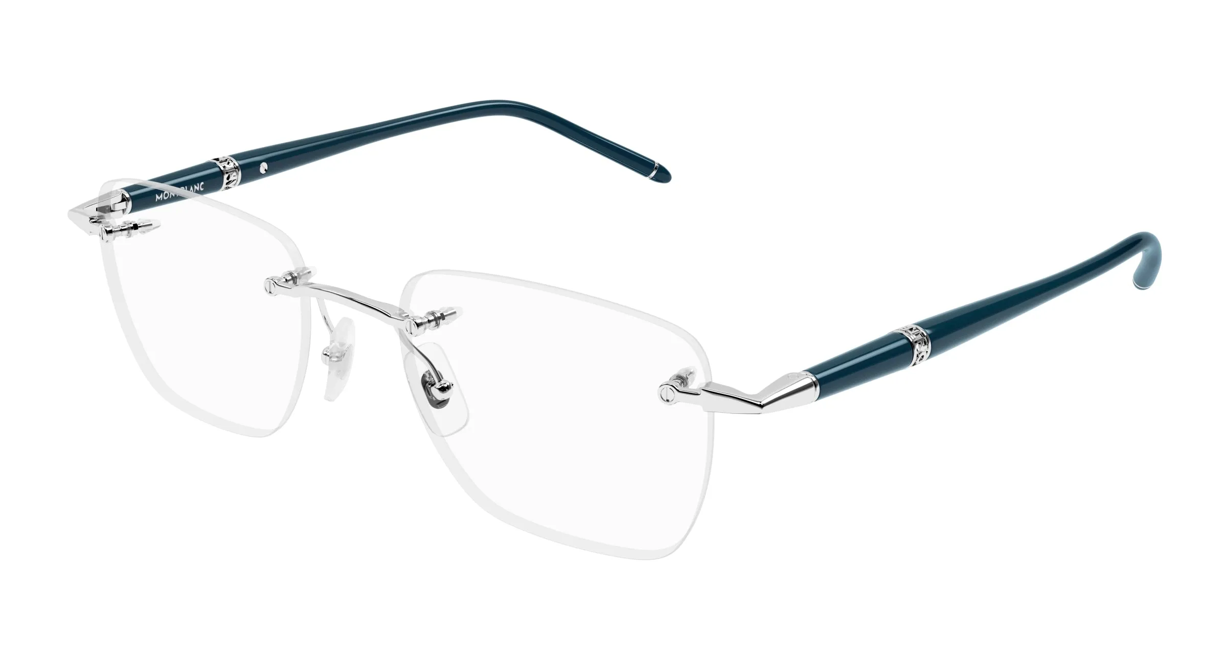 Montblanc MB0346O 002 Montature da vista Metallo Argento Trasparente Squadrata - immagine 1