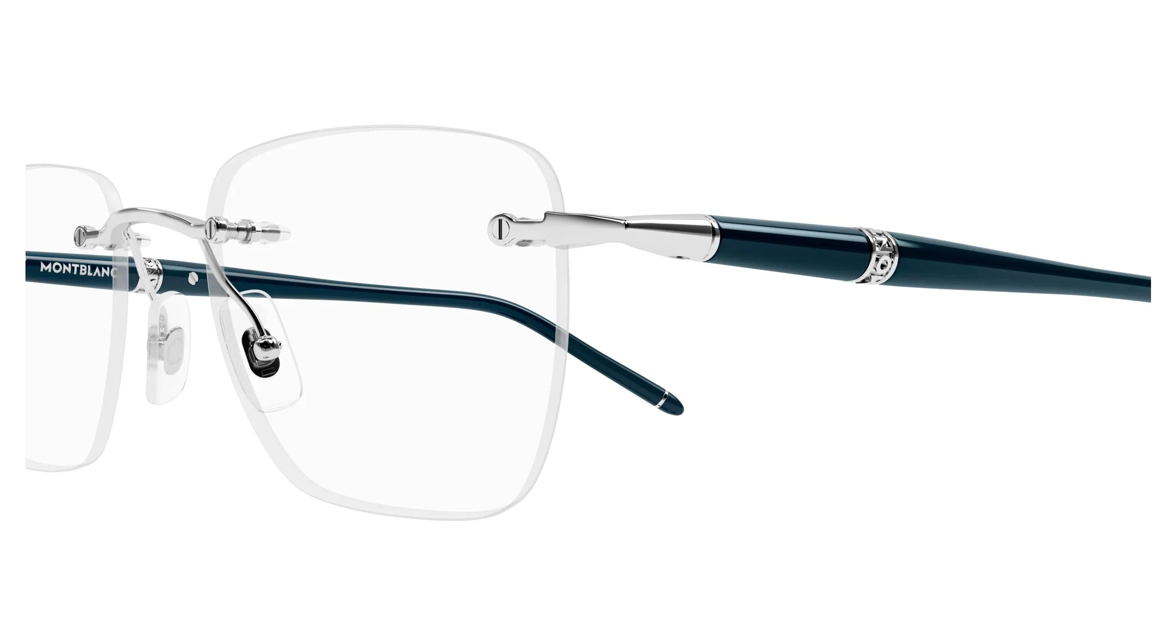 Montblanc MB0346O 002 Montature da vista Metallo Argento Trasparente Squadrata - immagine 3