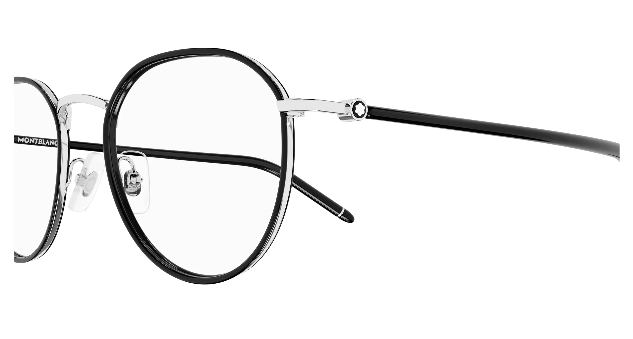 Montblanc MB0342OA 001 Montature da vista Metallo Argento Trasparente Rotonda - immagine 3