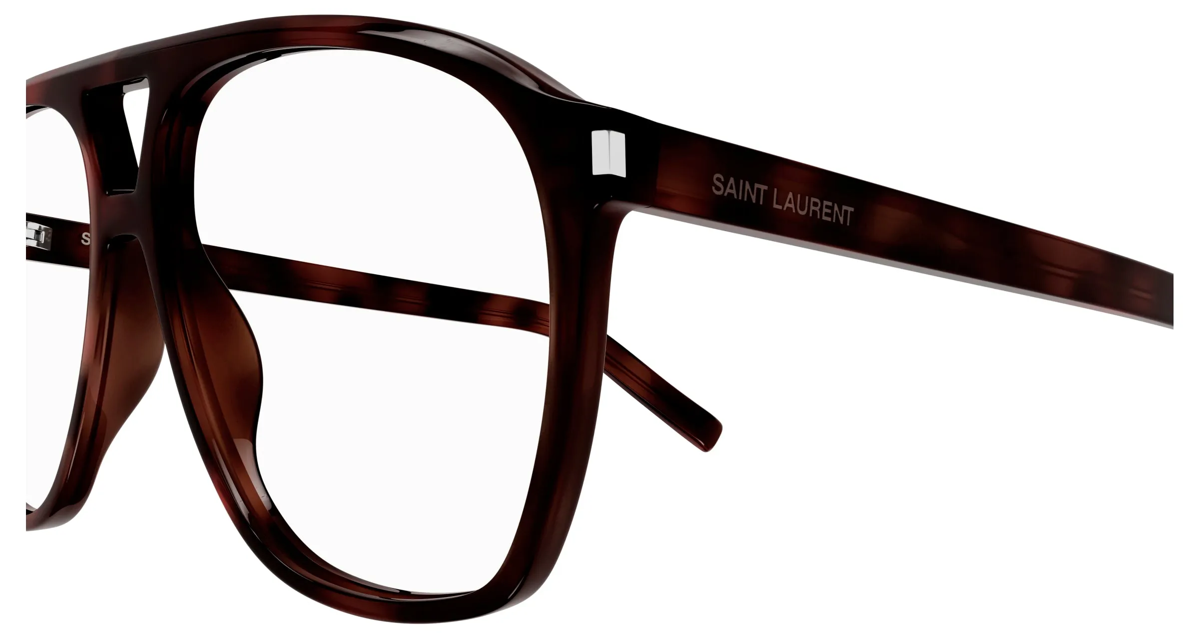 SAINT LAURENT SL 596 DUNE OPT 003 Montature da vista Acetato Havana Trasparente Pilot ["Antiriflesso"] - immagine 3