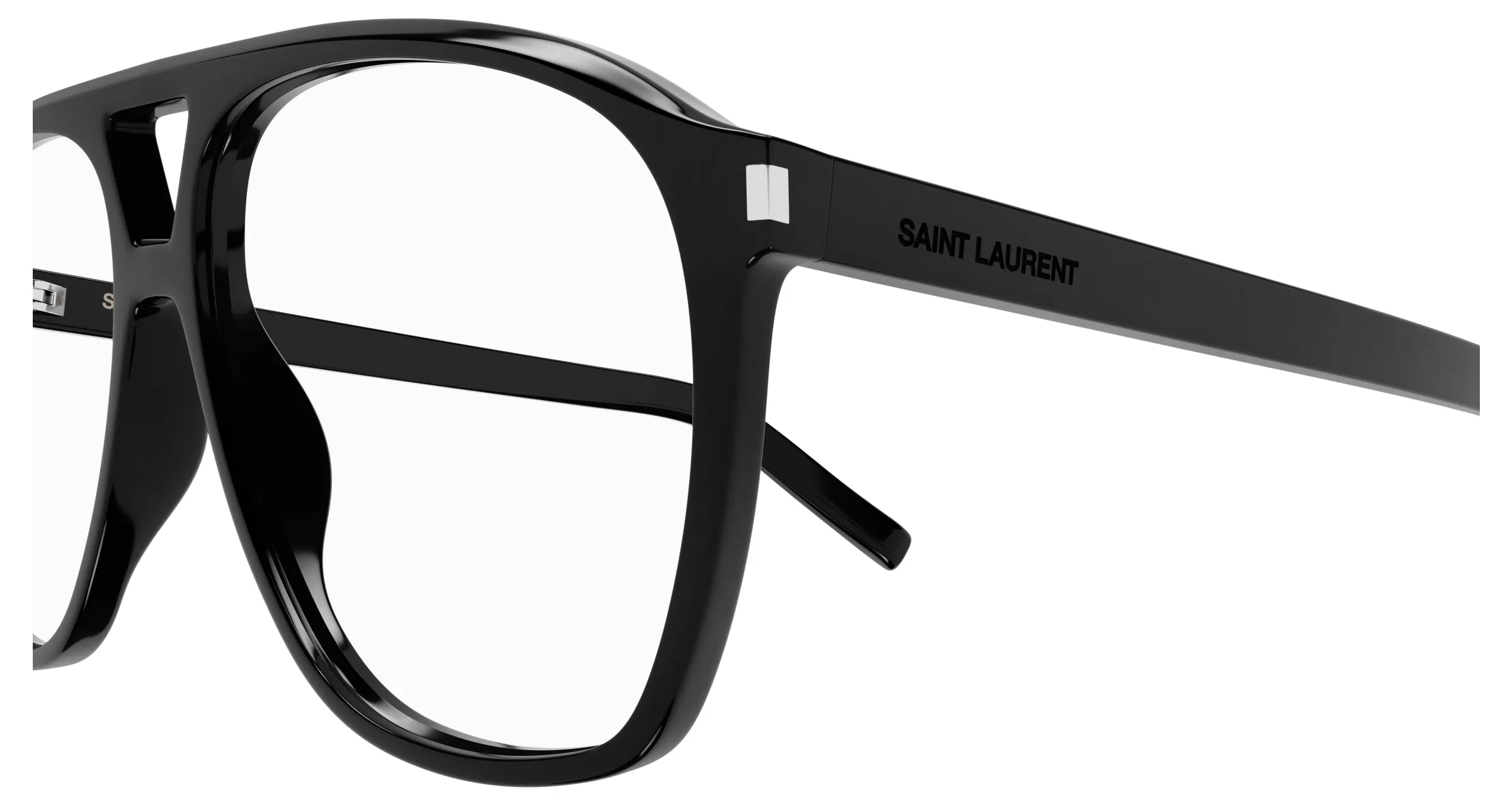 SAINT LAURENT SL 596 DUNE OPT 001 Montature da vista Acetato Nero Trasparente Pilot ["Antiriflesso"] - immagine 3