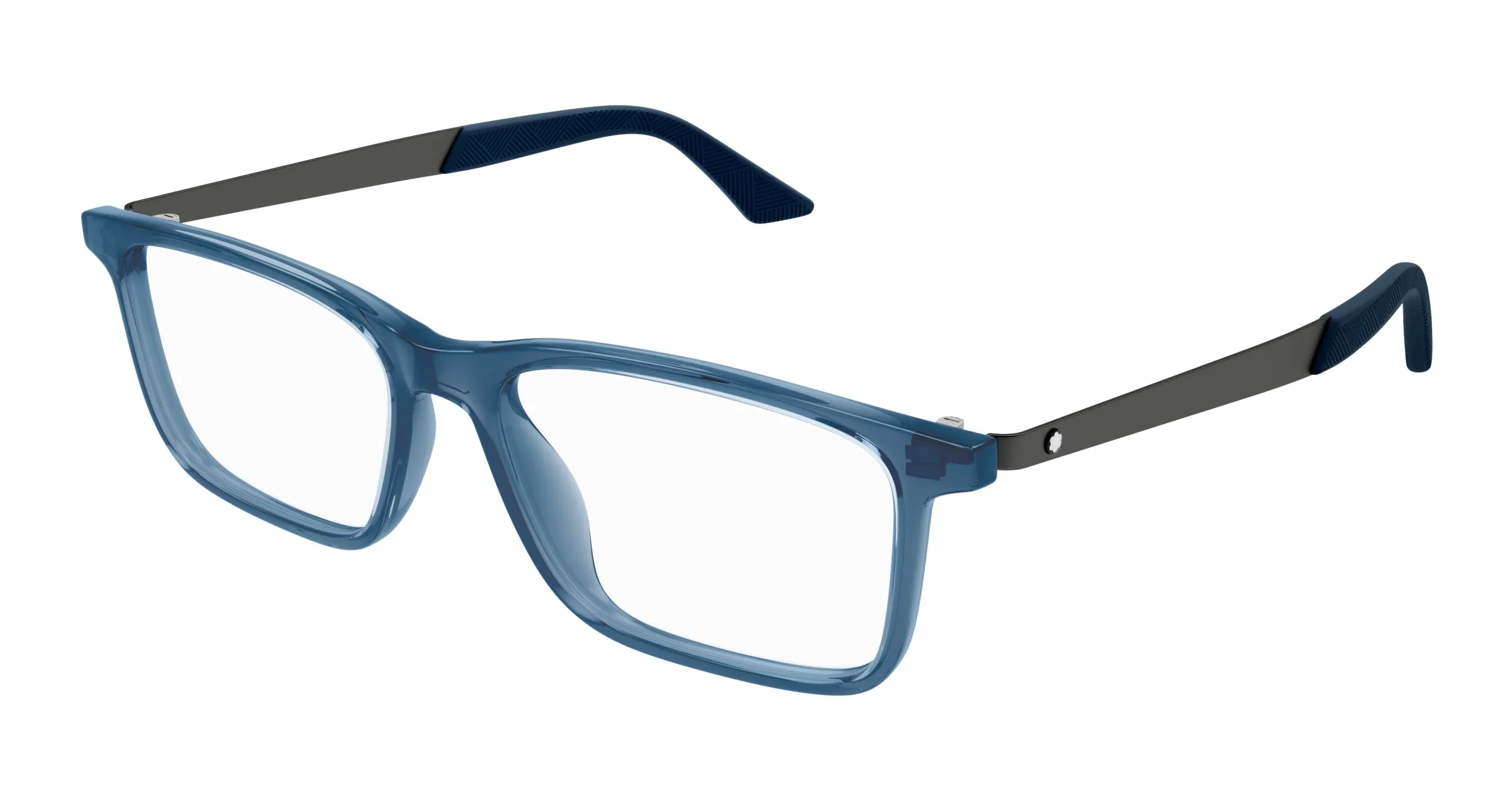 Montblanc MB0333O 003 Montature da vista Acetato Blu Trasparente Squadrata - immagine 1