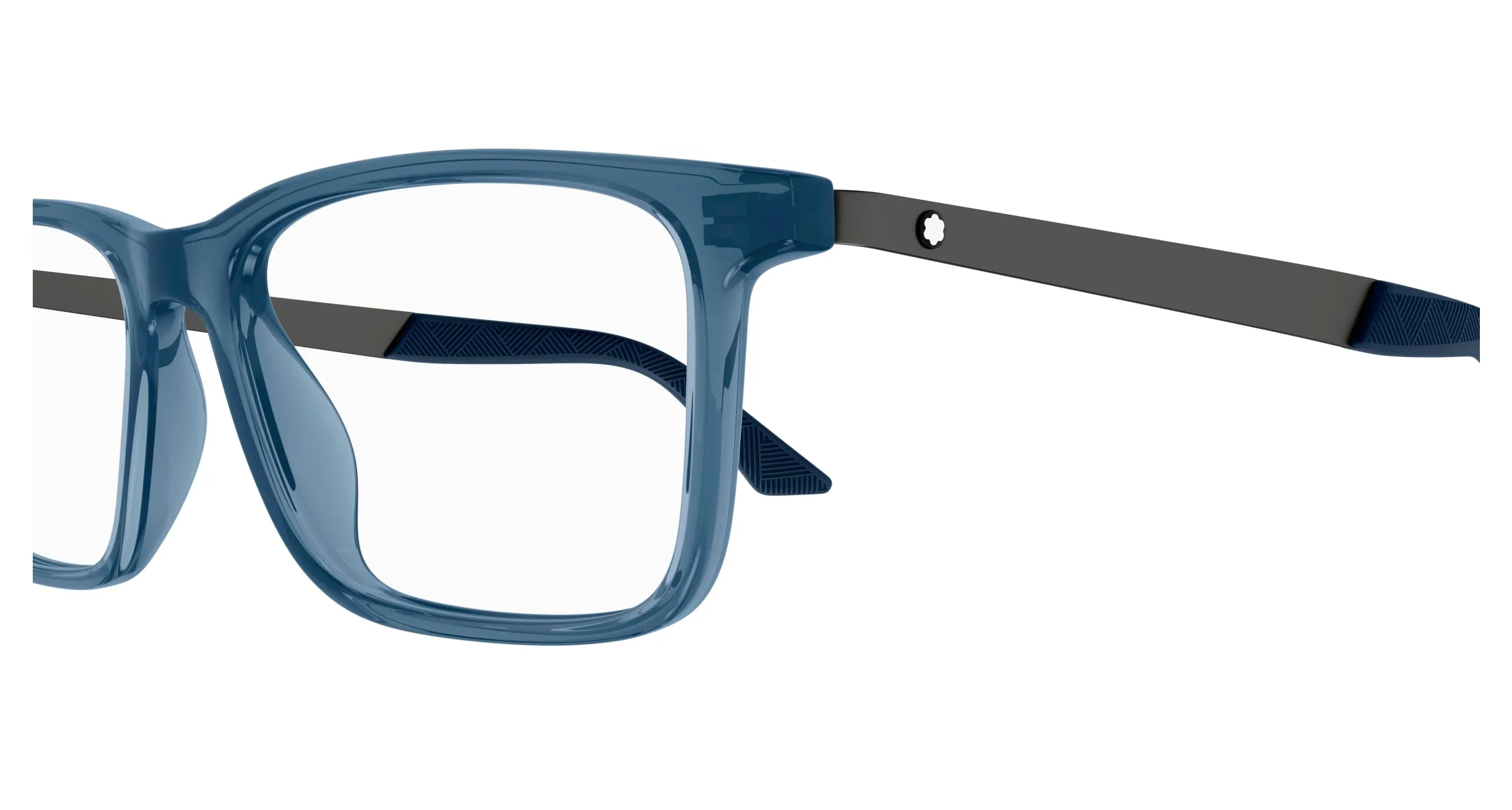 Montblanc MB0333O 003 Montature da vista Acetato Blu Trasparente Squadrata - immagine 3
