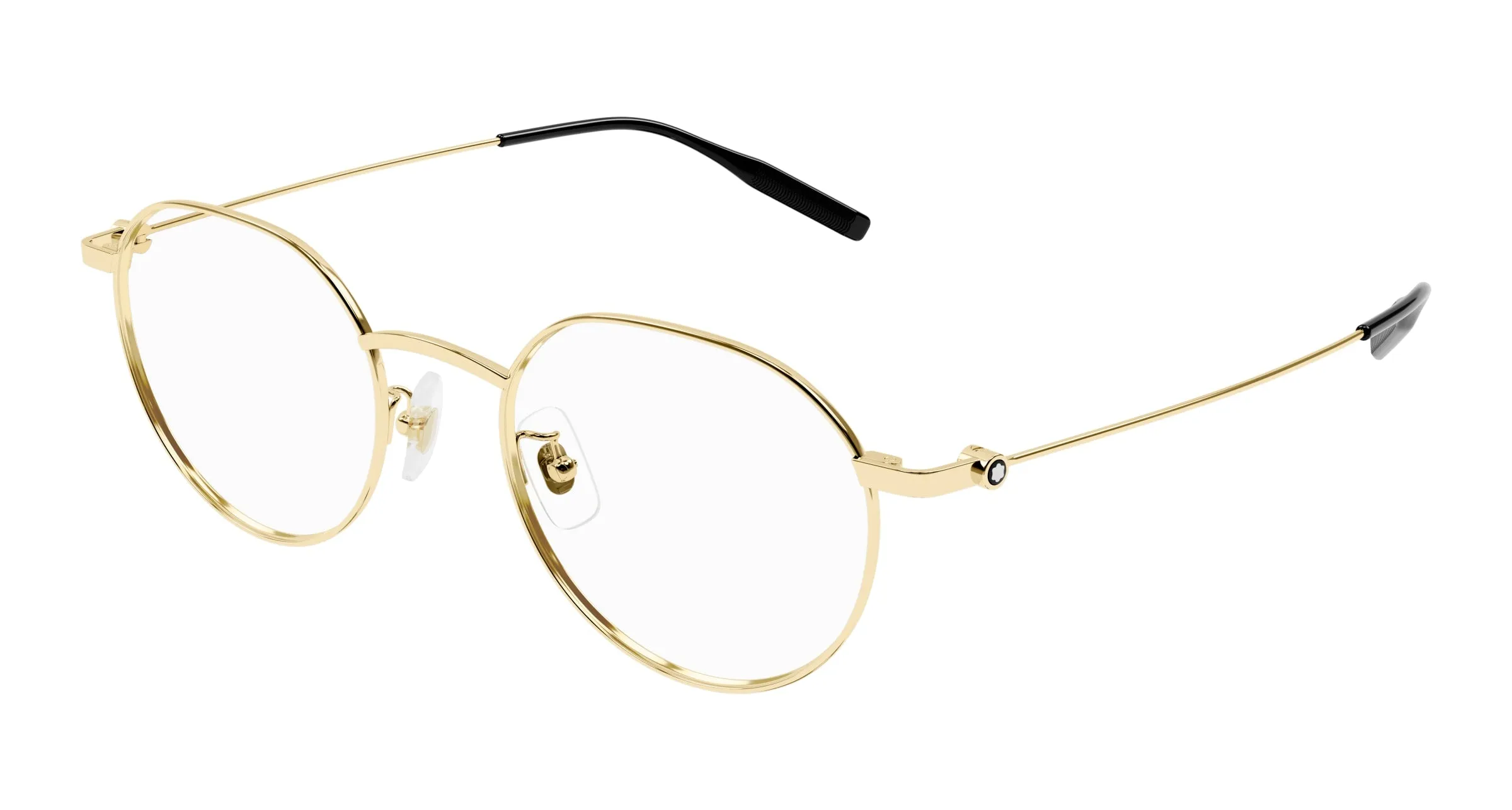 Montblanc MB0317OA 002 Montature da vista Titanio Oro Trasparente Rotonda - immagine 1