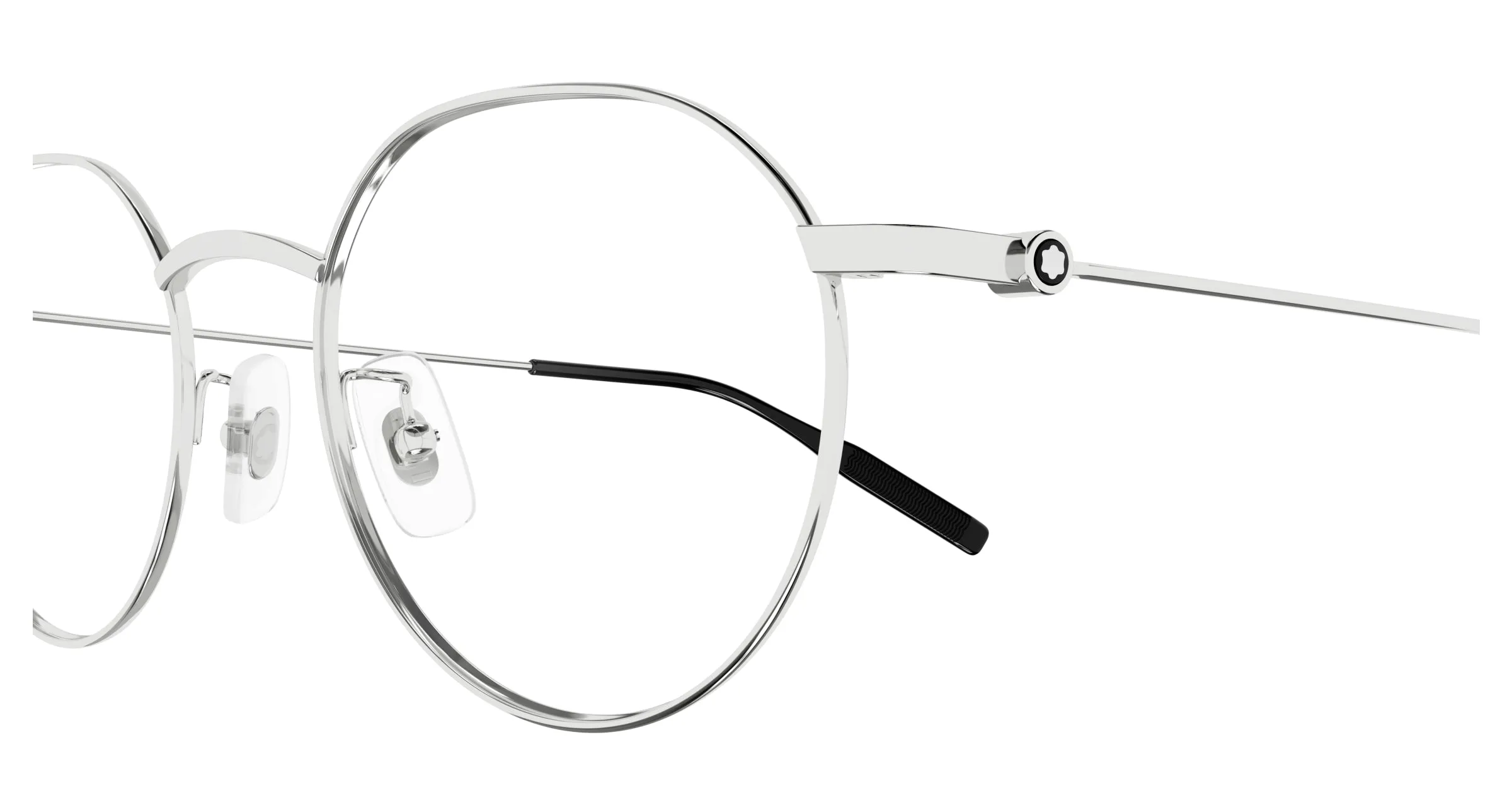 Montblanc MB0317OA 001 Montature da vista Titanio Argento Trasparente Rotonda - immagine 3