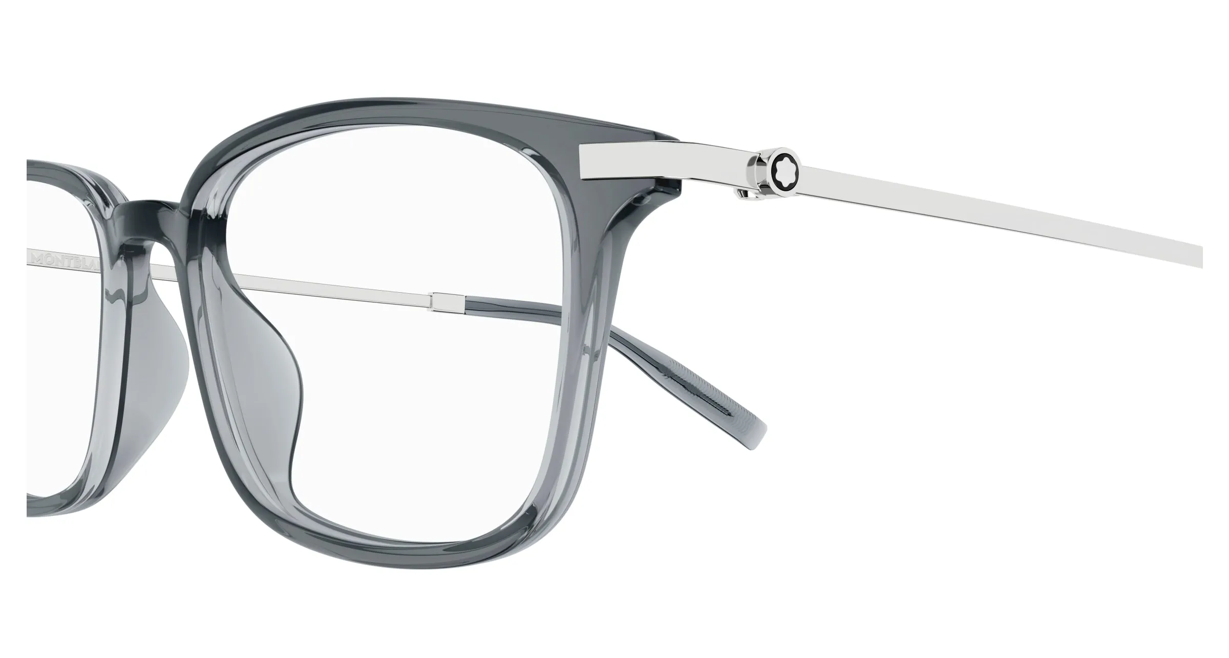 Montblanc MB0315OA 006 Montature da vista Acetato Grigio Trasparente Squadrata - immagine 3