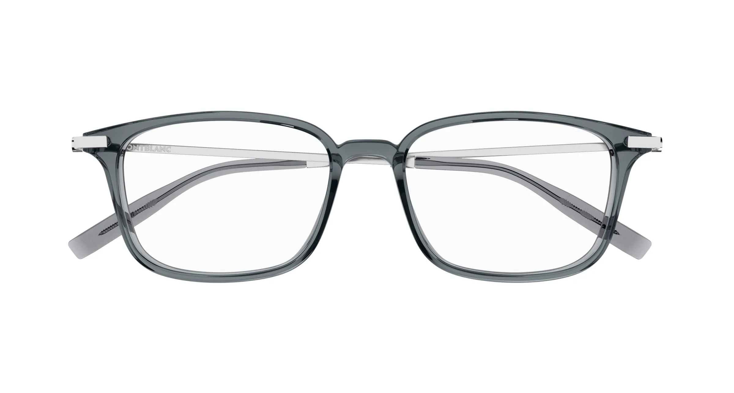 Montblanc MB0315OA 002 Montature da vista Acetato Grigio Trasparente Squadrata - immagine 2
