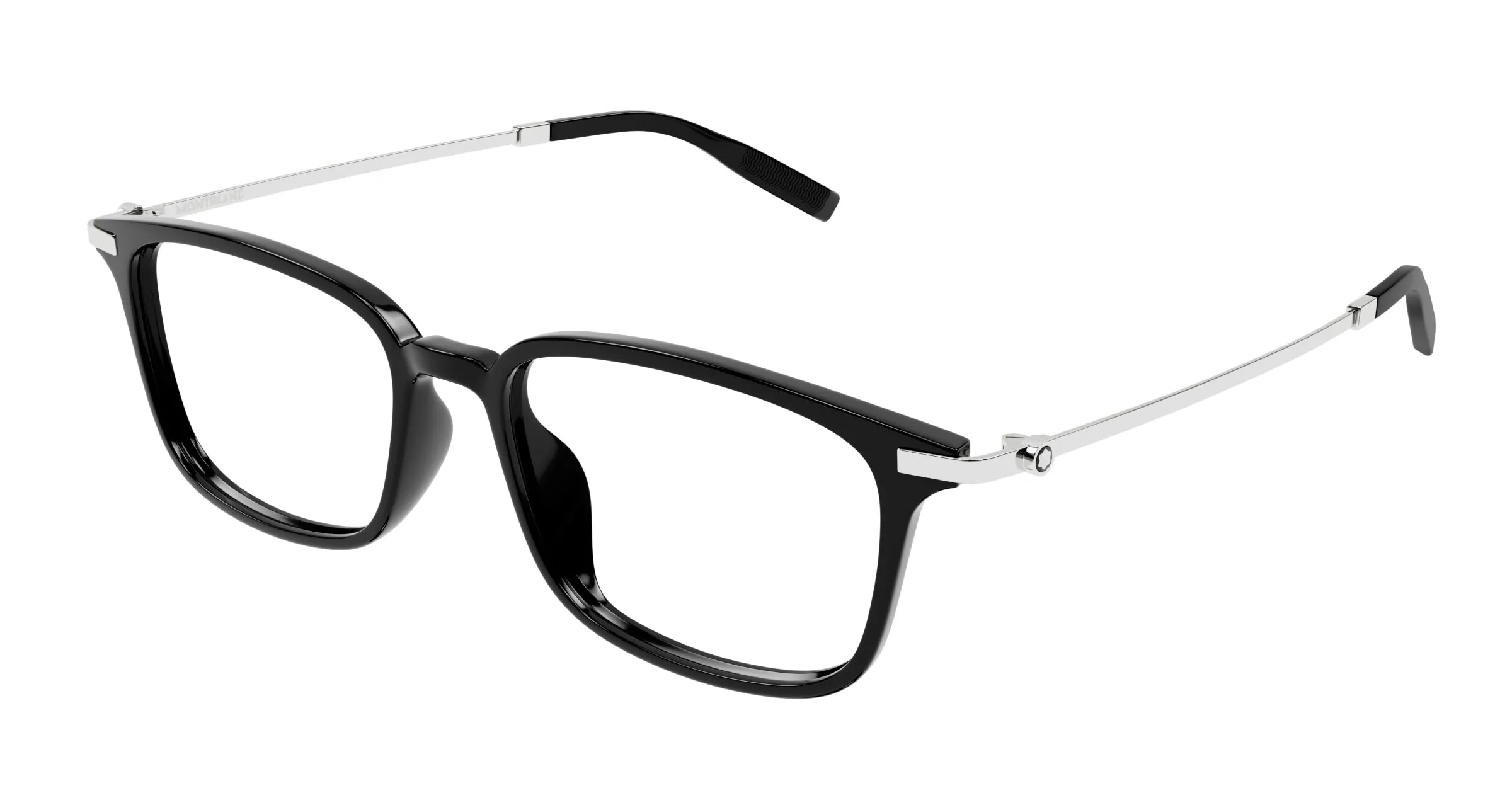 Montblanc MB0315OA 001 Montature da vista Acetato Nero Trasparente Squadrata - immagine 1