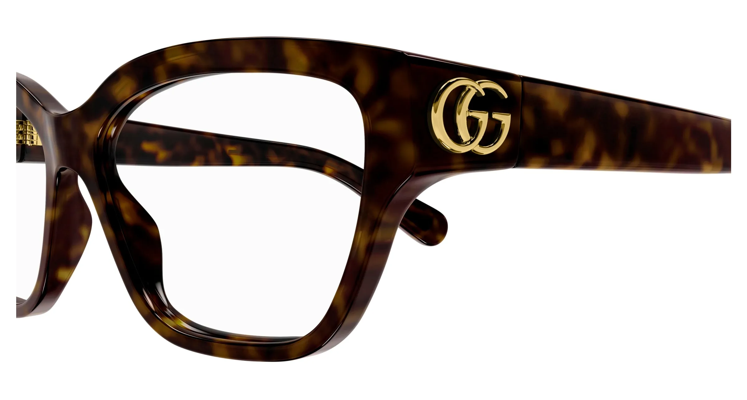 Gucci GG1597O 002 Montature da vista Iniettato Havana Trasparente Cat Eye - immagine 3