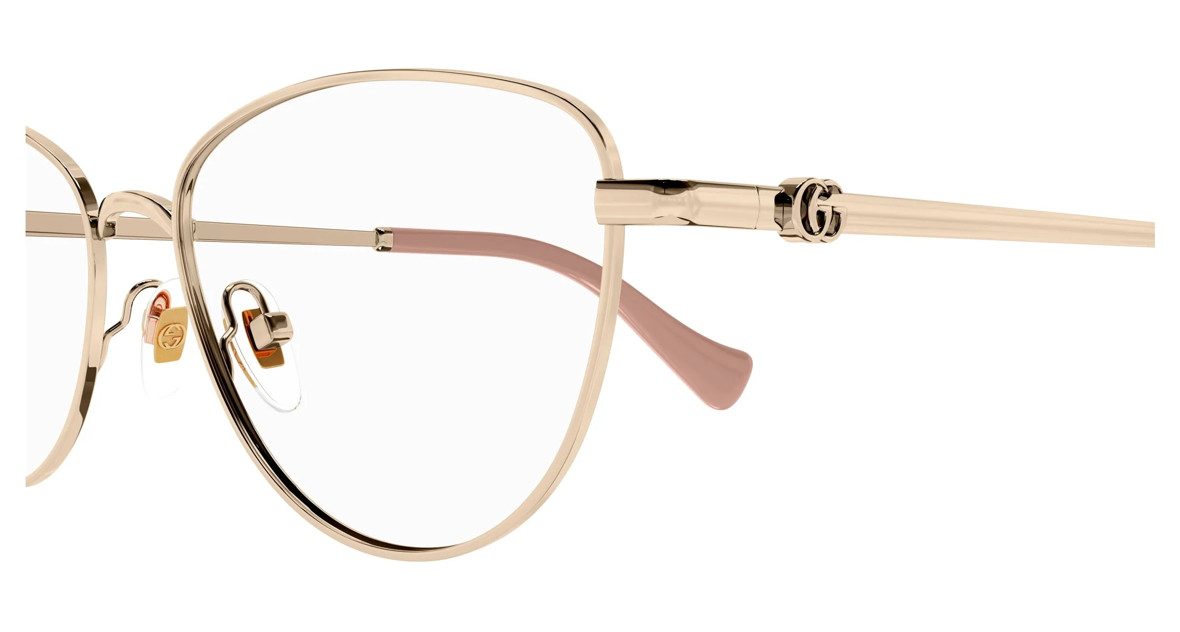 Gucci GG1595O 002 Montature da vista Metallo Oro Trasparente Cat Eye - immagine 3