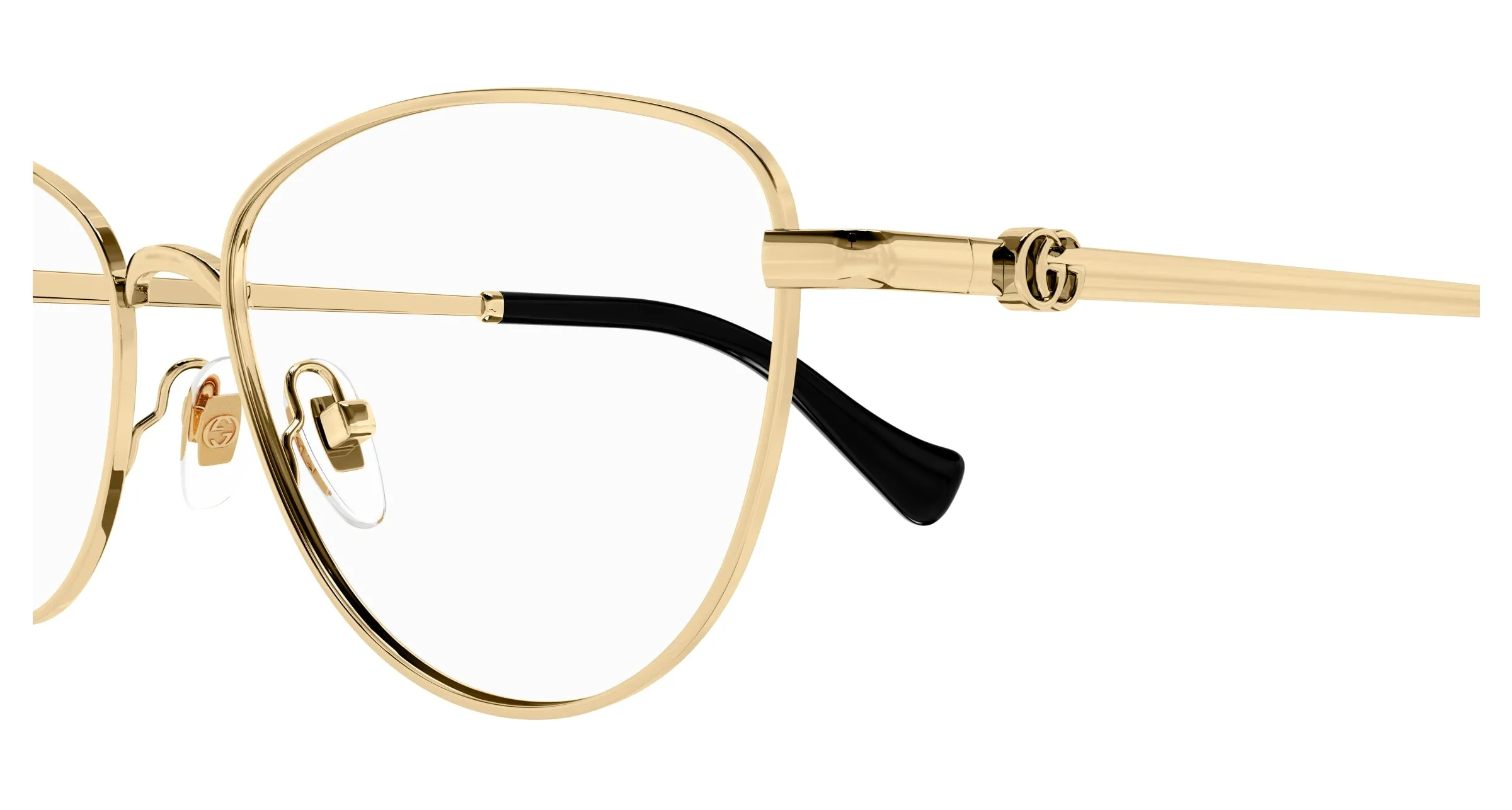 Gucci GG1595O 001 Montature da vista Metallo Oro Trasparente Cat Eye - immagine 3