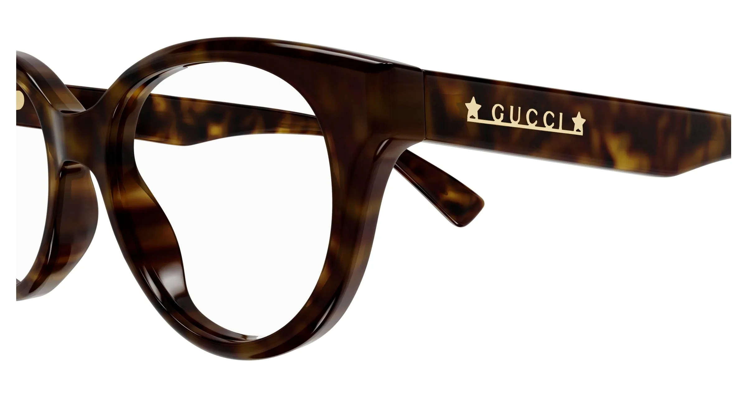 Gucci Donna GG1590O 005 Montature da vista Acetato Havana Trasparente Rotonda - immagine 3