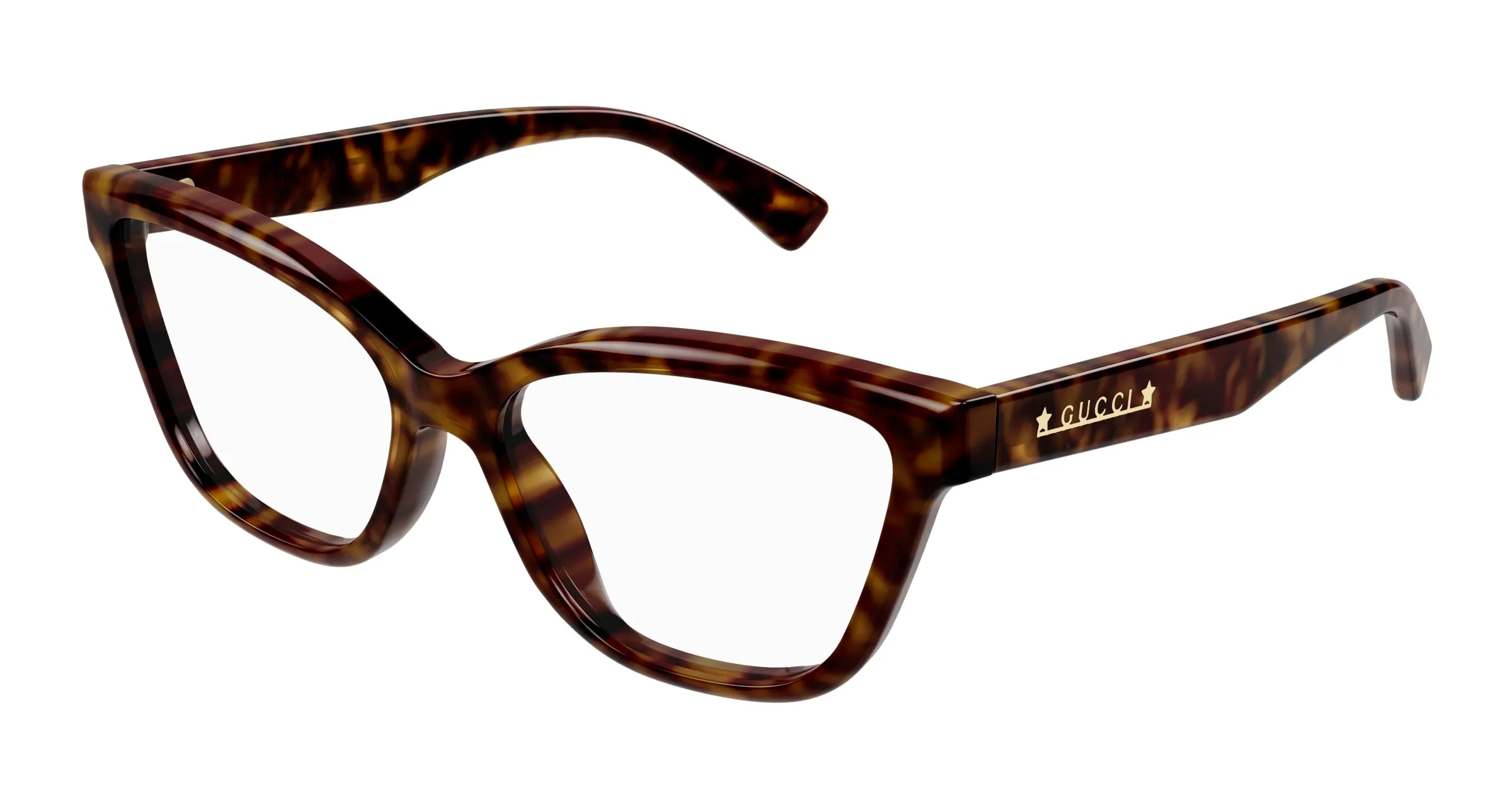 Gucci GG1589O 002 Montature da vista Acetato Havana Trasparente Cat Eye - immagine 1