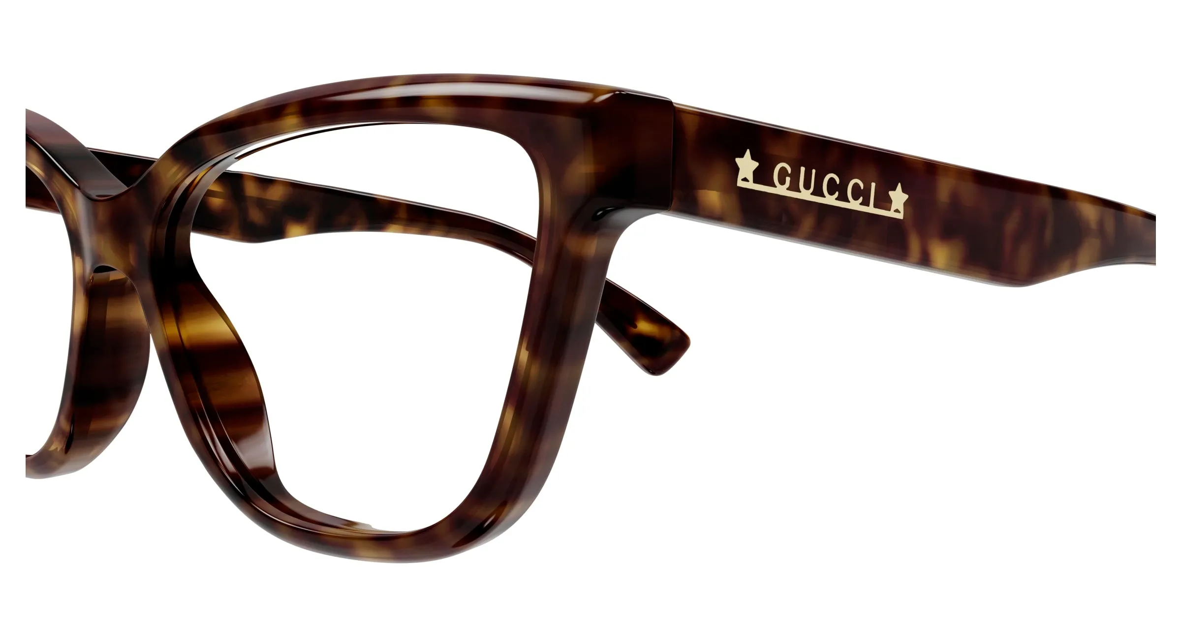 Gucci GG1589O 002 Montature da vista Acetato Havana Trasparente Cat Eye - immagine 3