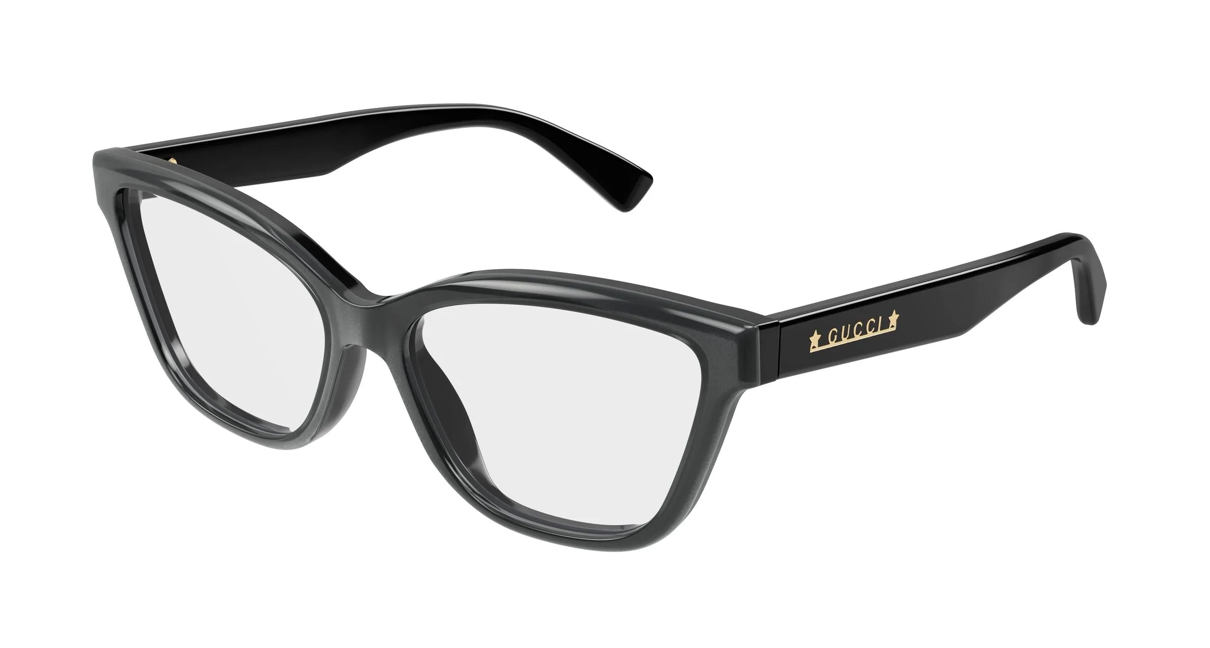 Gucci GG1589O 001 Montature da vista Acetato Nero Trasparente Cat Eye - immagine 1