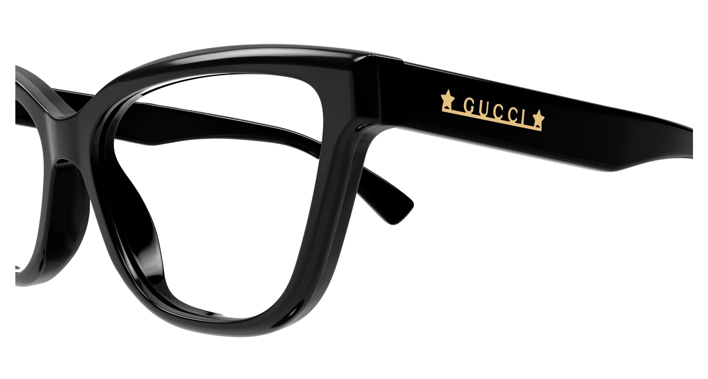 Gucci GG1589O 001 Montature da vista Acetato Nero Trasparente Cat Eye - immagine 4