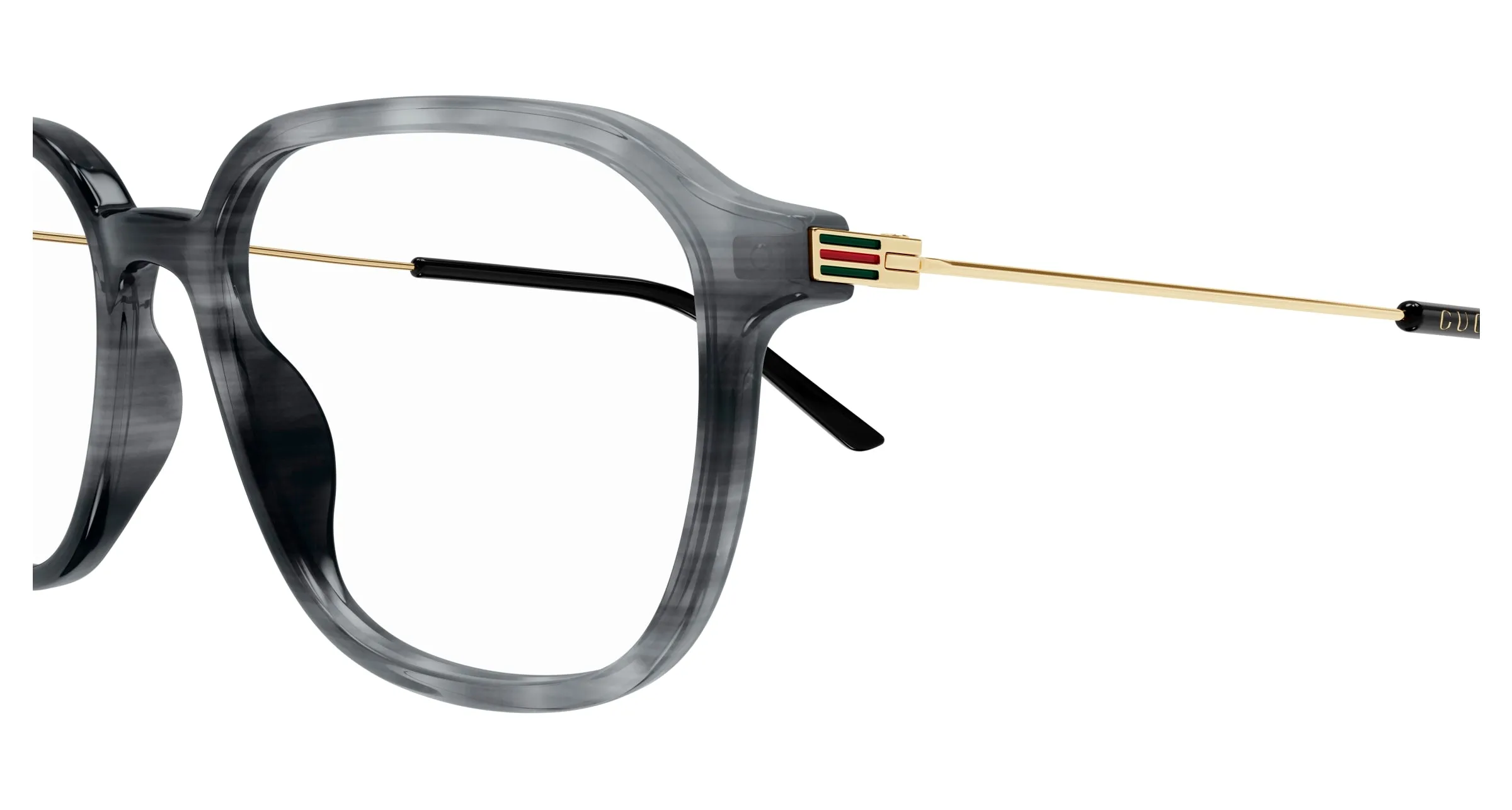 Gucci GG1576O 003 Montature da vista Acetato Grigio Trasparente Squadrata - immagine 3
