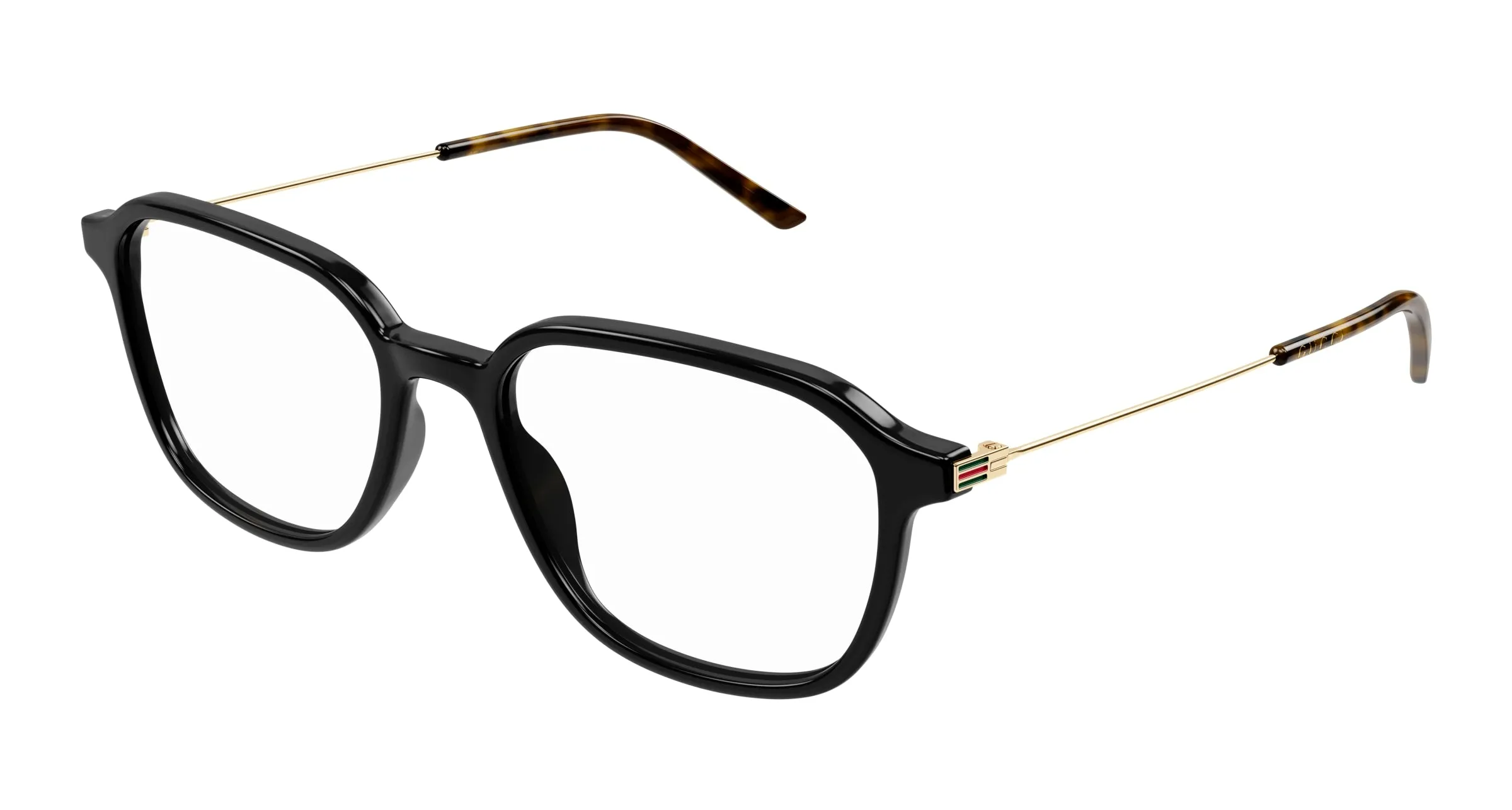 Gucci GG1576O 001 Montature da vista Acetato Nero Trasparente Squadrata - immagine 1