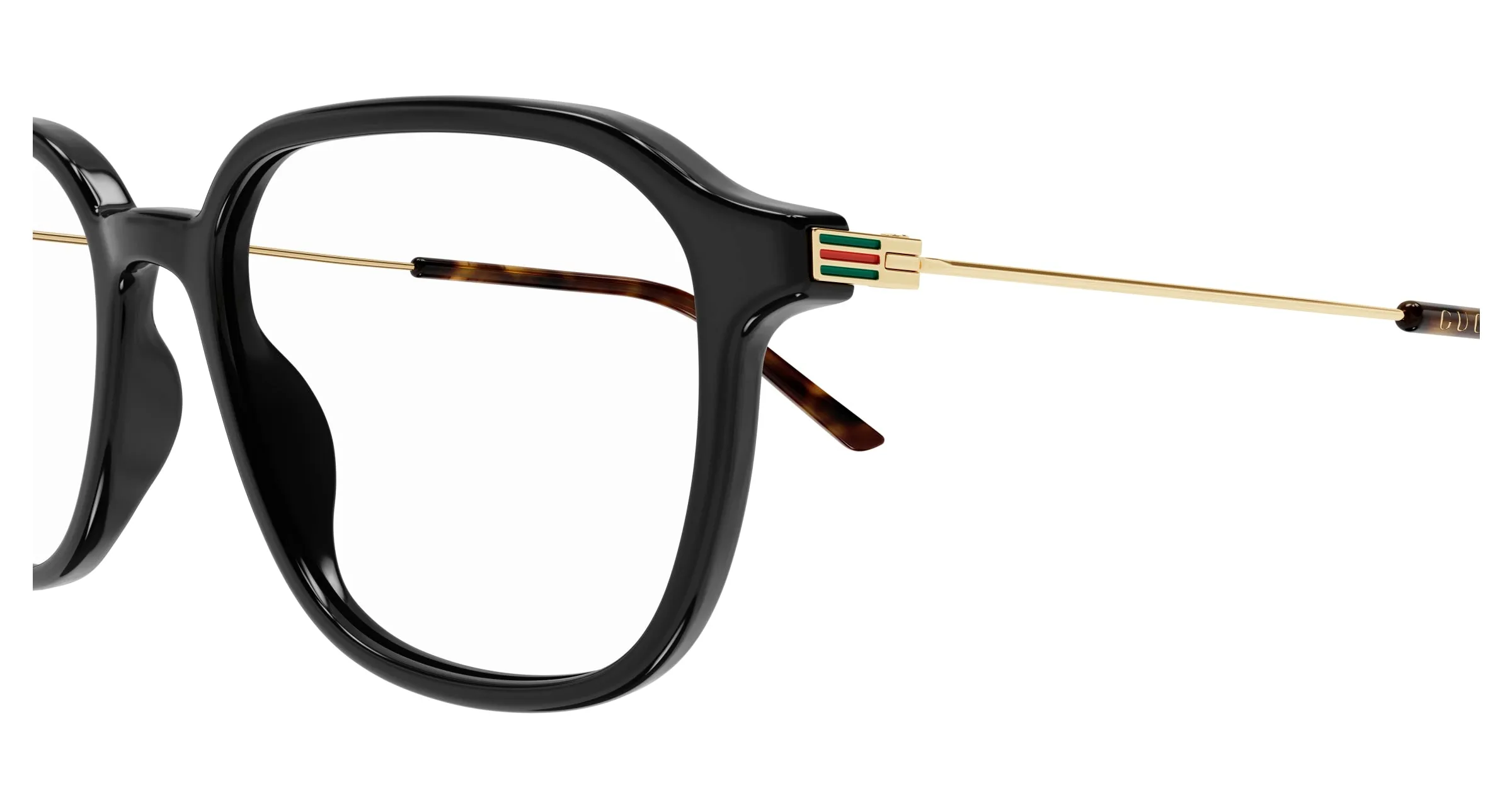 Gucci GG1576O 001 Montature da vista Acetato Nero Trasparente Squadrata - immagine 3