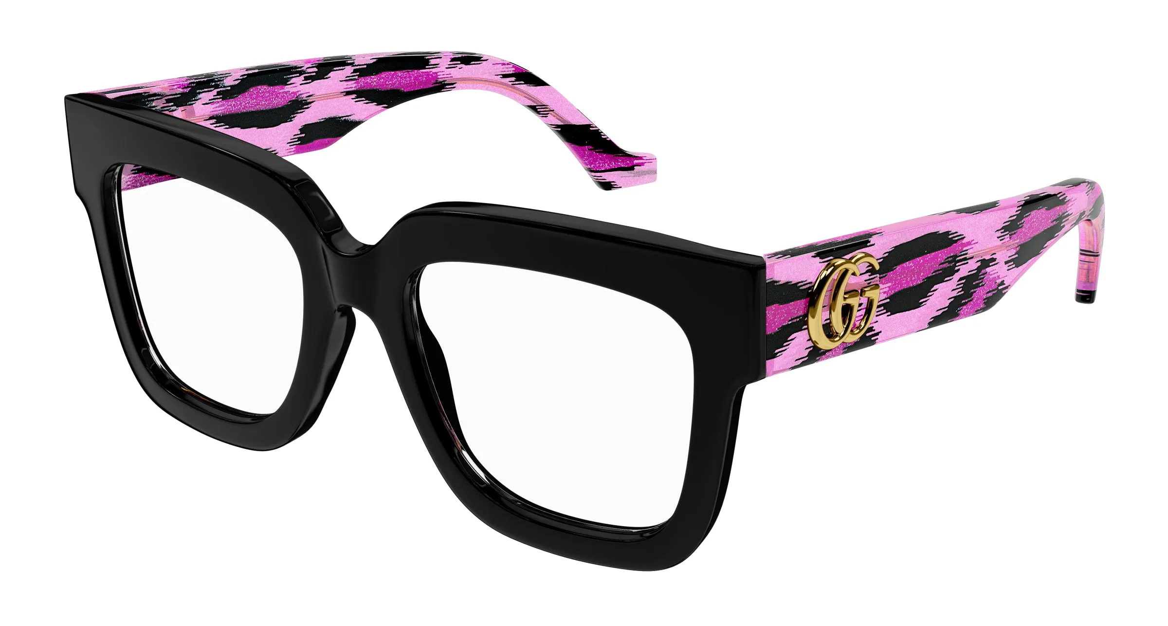 Gucci GG1549O 003 Montature da vista Acetato Nero Trasparente Squadrata - immagine 1
