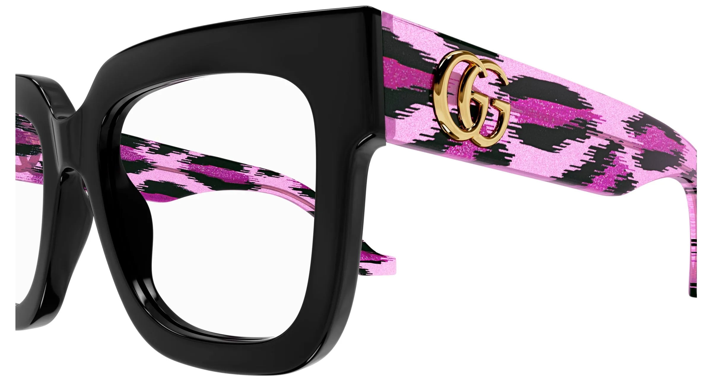 Gucci GG1549O 003 Montature da vista Acetato Nero Trasparente Squadrata - immagine 3