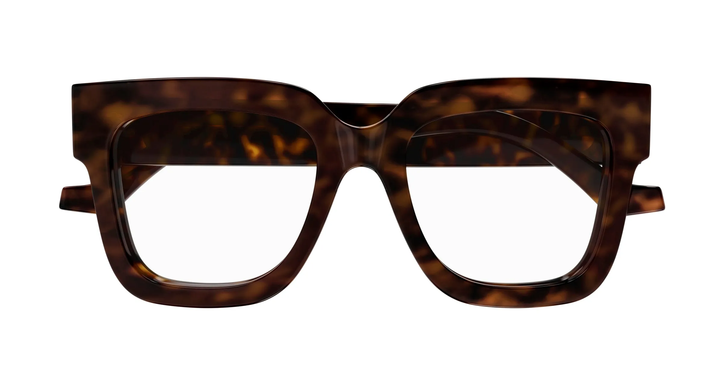 Gucci GG1549O 002 Montature da vista Acetato Havana Trasparente Squadrata - immagine 2
