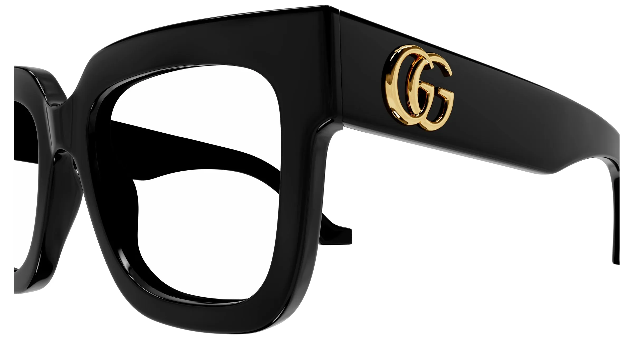 Gucci GG1549O 001 Montature da vista Acetato Nero Trasparente Squadrata - immagine 3