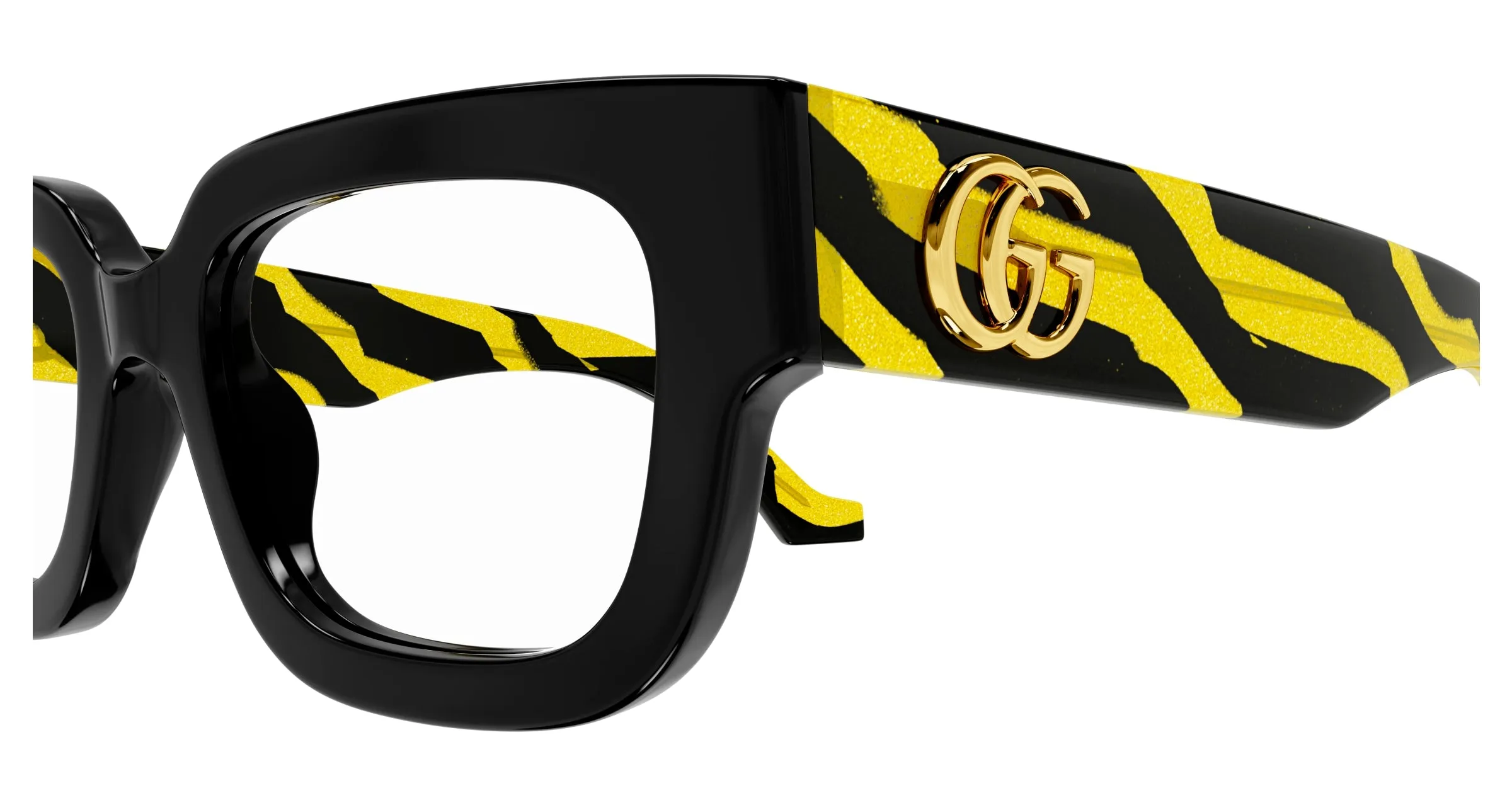 Gucci GG1548O 006 Montature da vista Acetato Nero Trasparente Squadrata - immagine 3