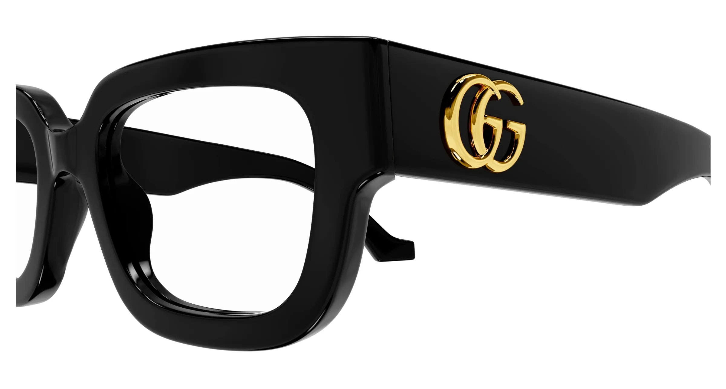 Gucci GG1548O 001 Montature da vista Acetato Nero Trasparente Squadrata - immagine 3