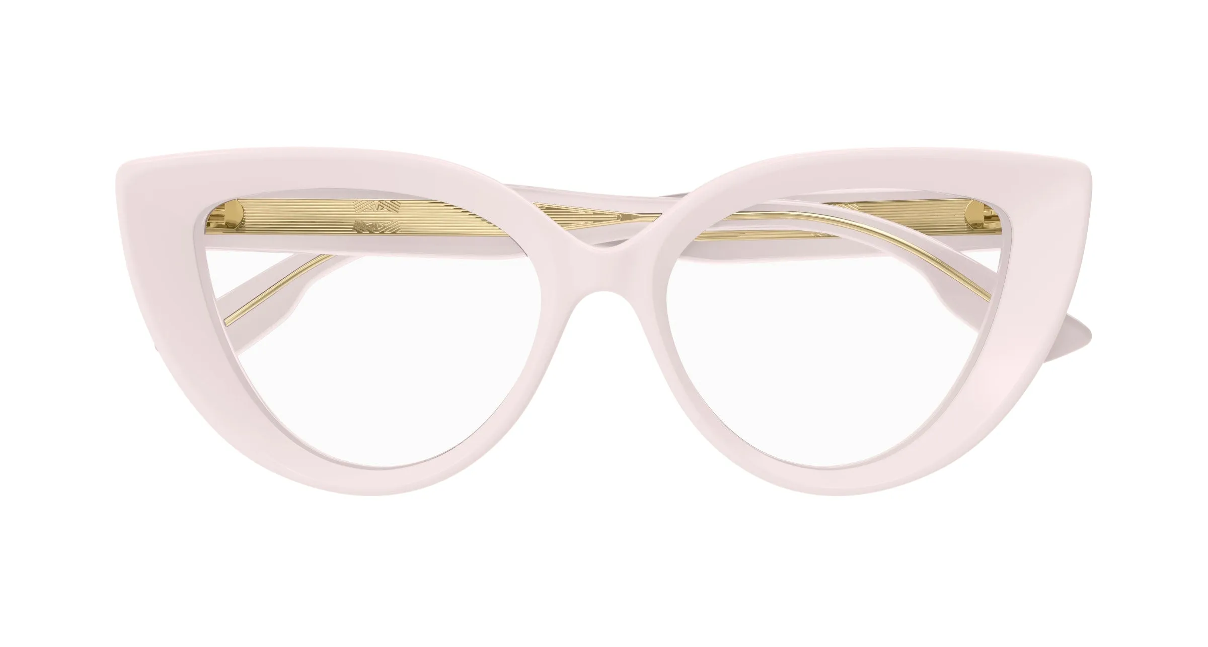 Gucci GG1530O 004 Montature da vista Acetato Avorio Trasparente Cat Eye - immagine 2