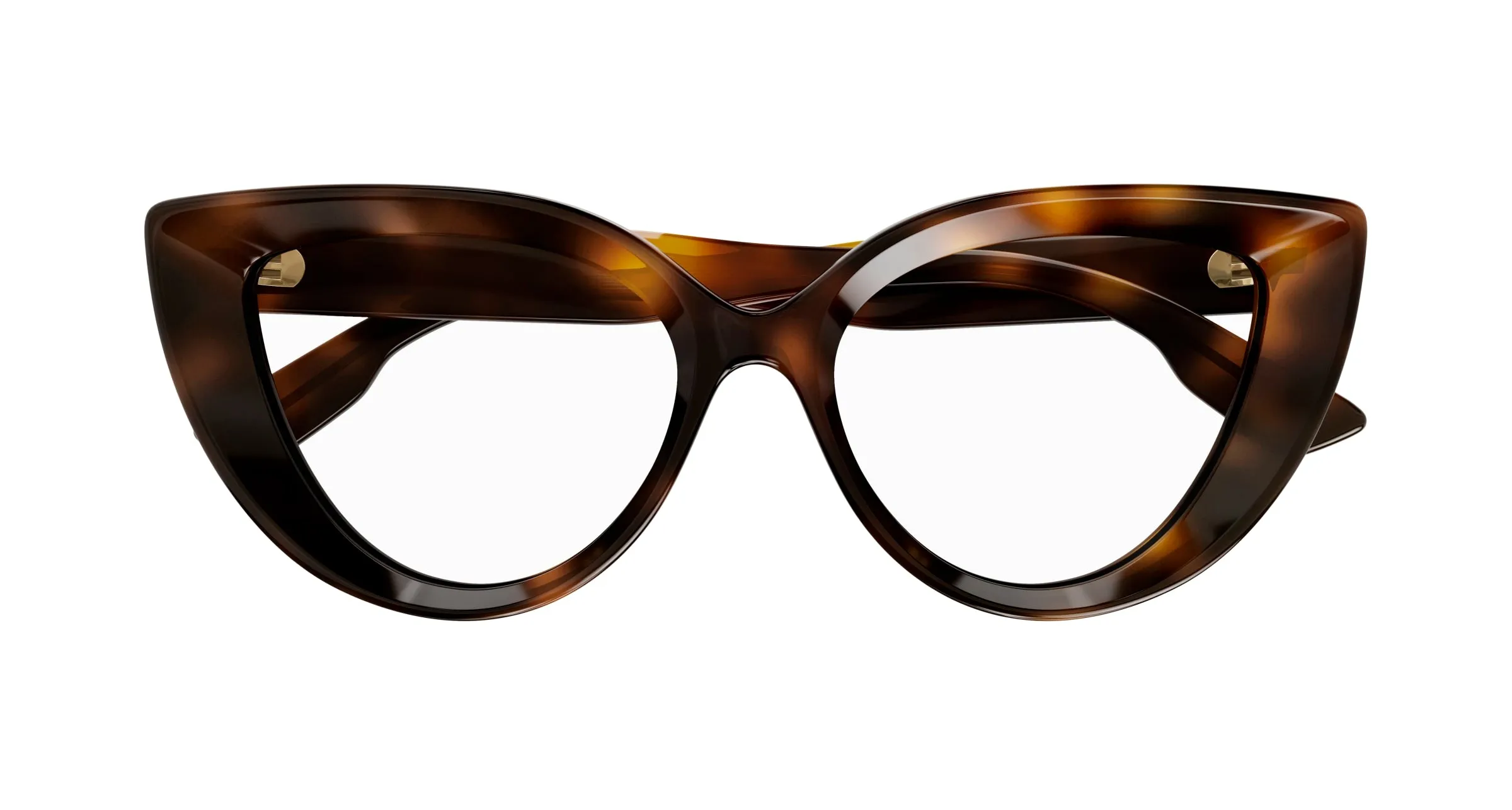 Gucci GG1530O 002 Montature da vista Acetato Havana Trasparente Cat Eye - immagine 2