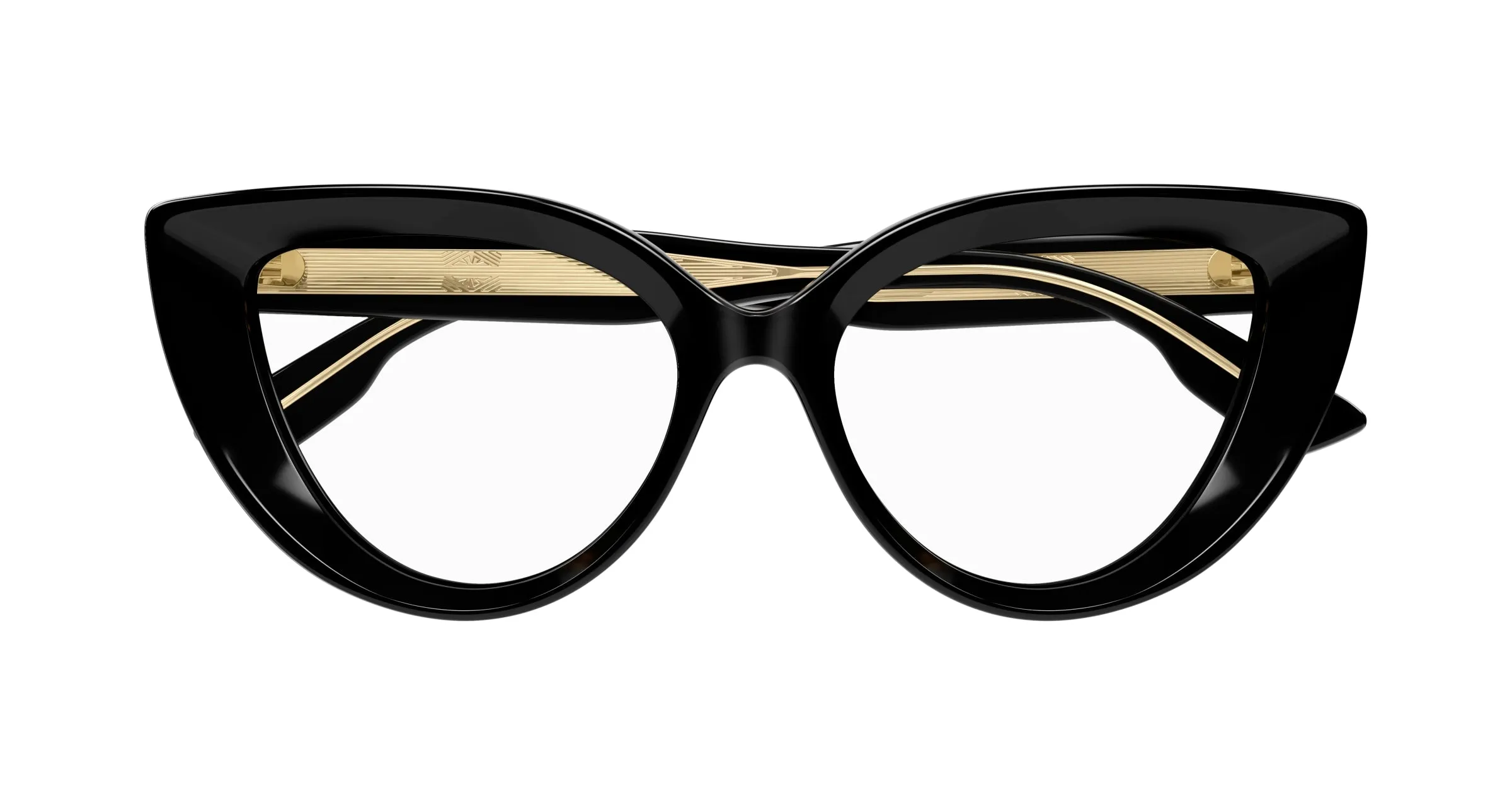 Gucci GG1530O 001 Montature da vista Acetato Nero Trasparente Cat Eye - immagine 2