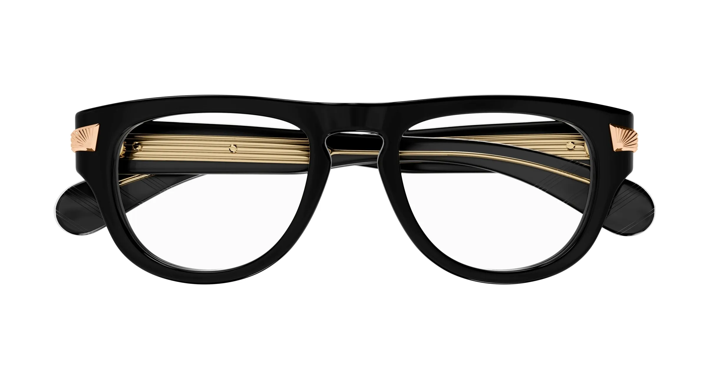 Gucci GG1519O 001 Montature da vista Acetato Nero Trasparente Rotonda - immagine 2