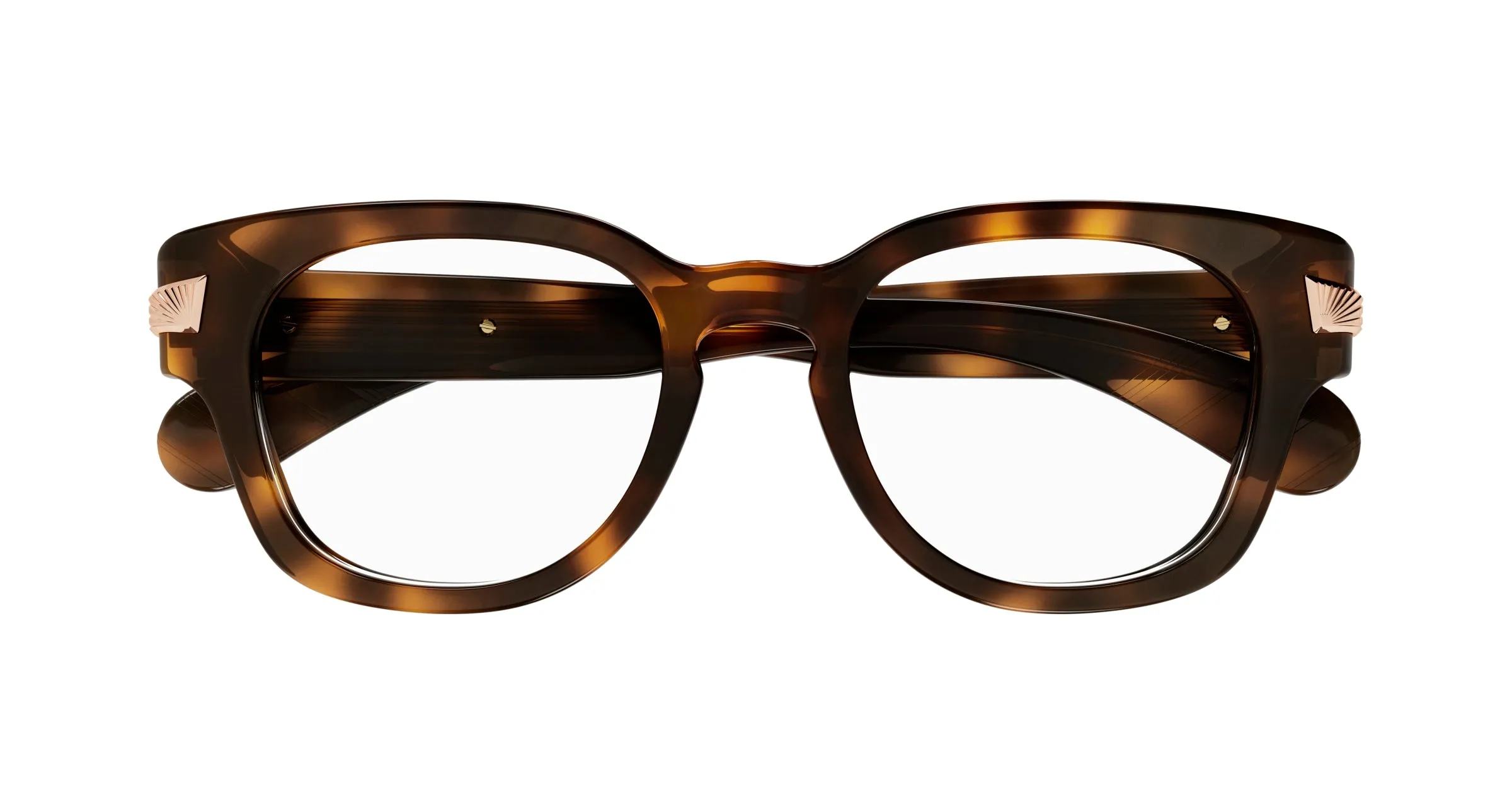 Gucci Uomo GG1518O 002 Montature da vista Acetato Havana Trasparente Rotonda - immagine 2