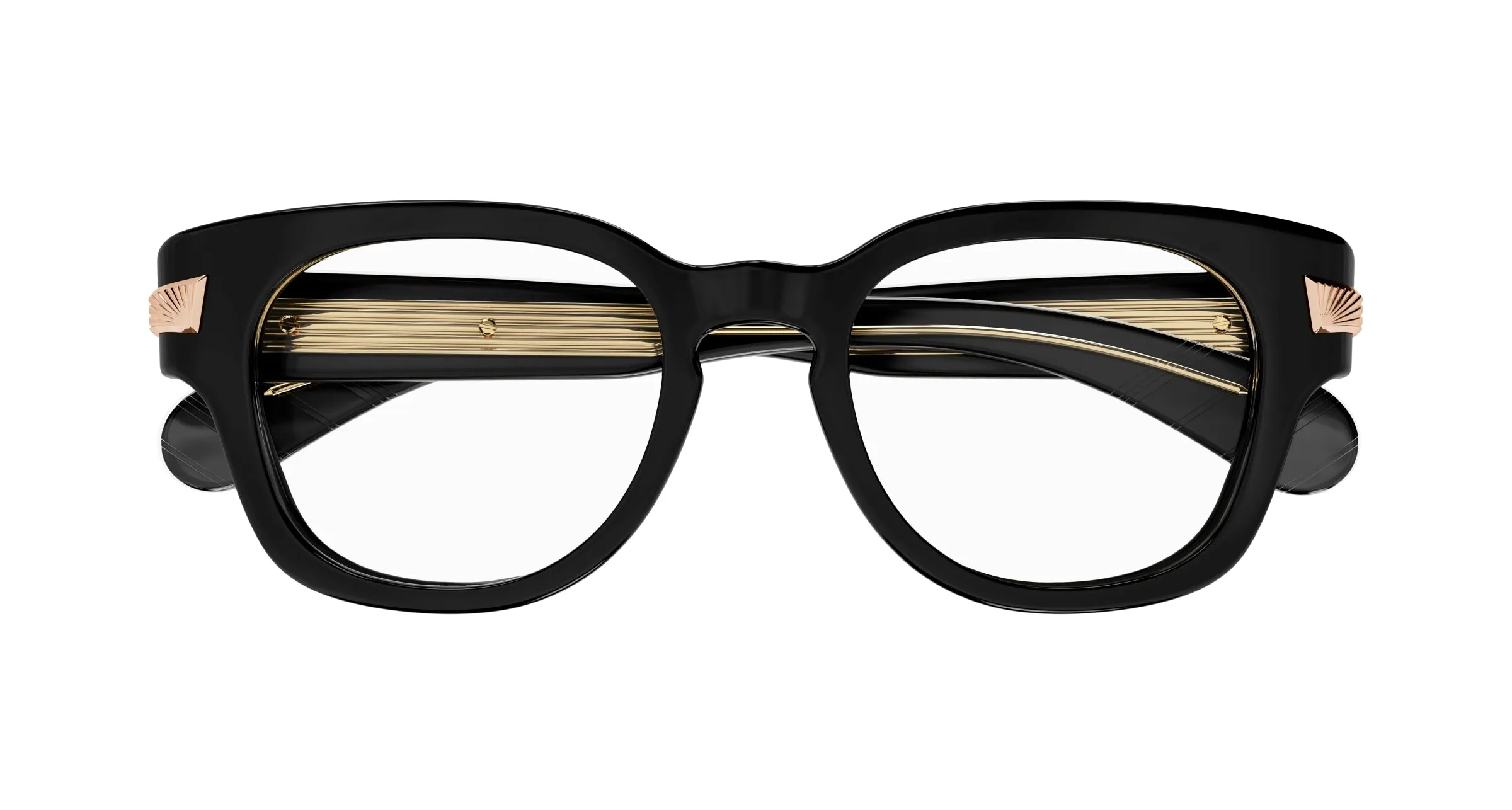 Gucci GG1518O 001 Montature da vista Acetato Nero Trasparente Rotonda - immagine 2