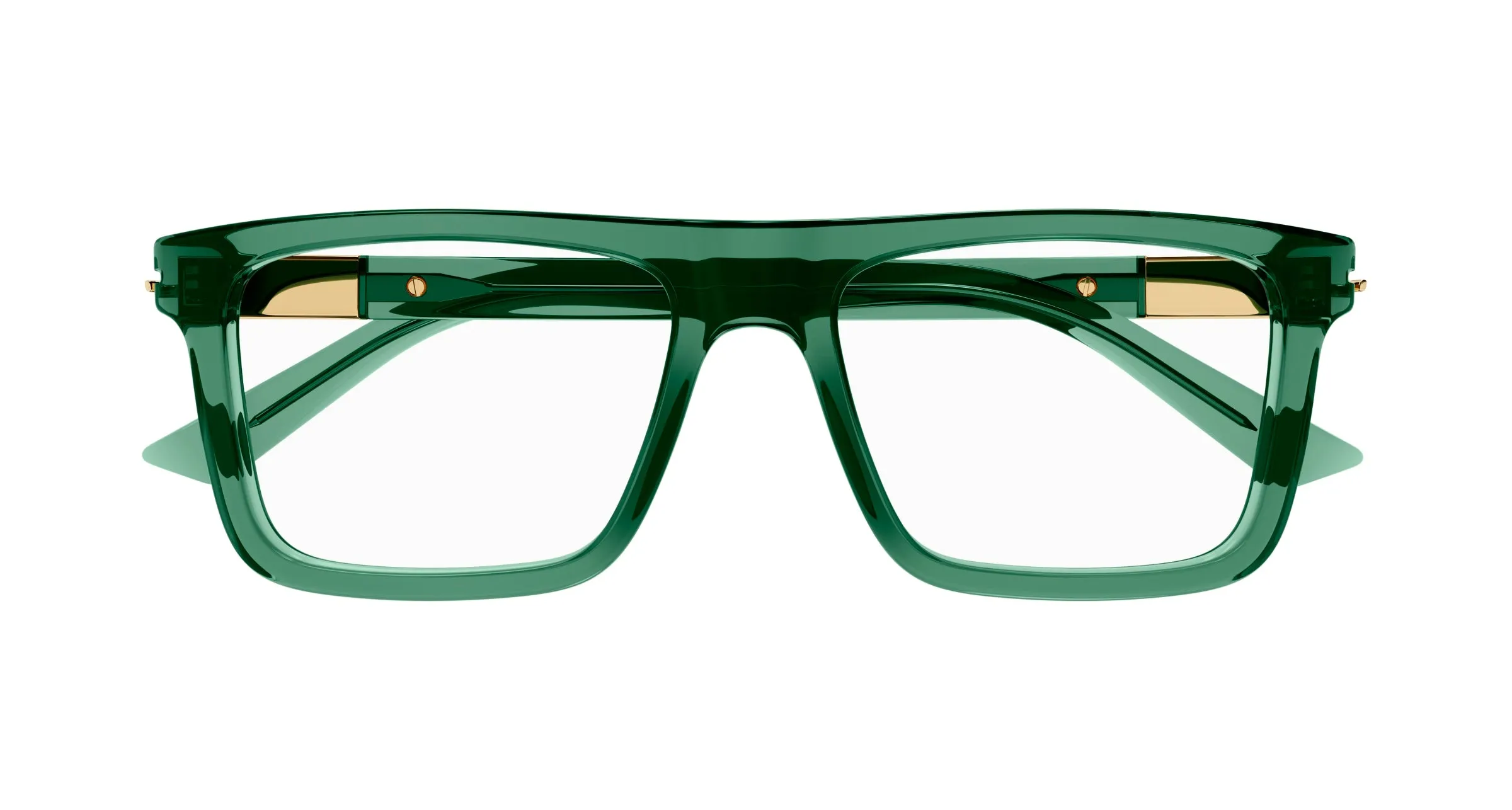 Gucci GG1504O 007 Montature da vista Acetato Verde Trasparente Squadrata - immagine 2
