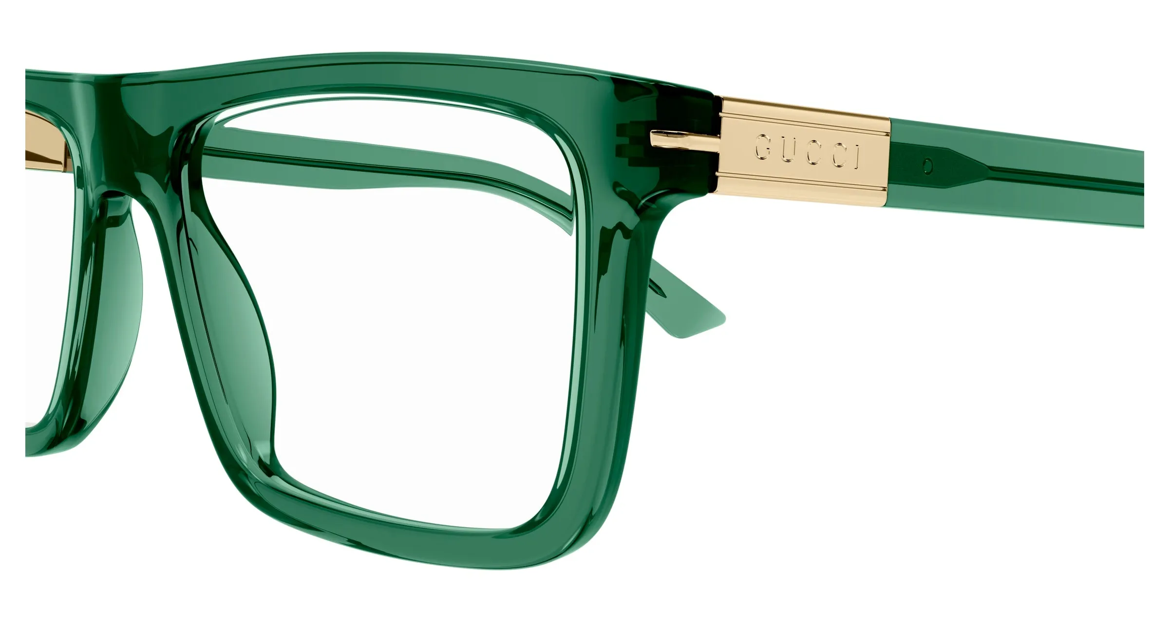 Gucci GG1504O 007 Montature da vista Acetato Verde Trasparente Squadrata - immagine 3