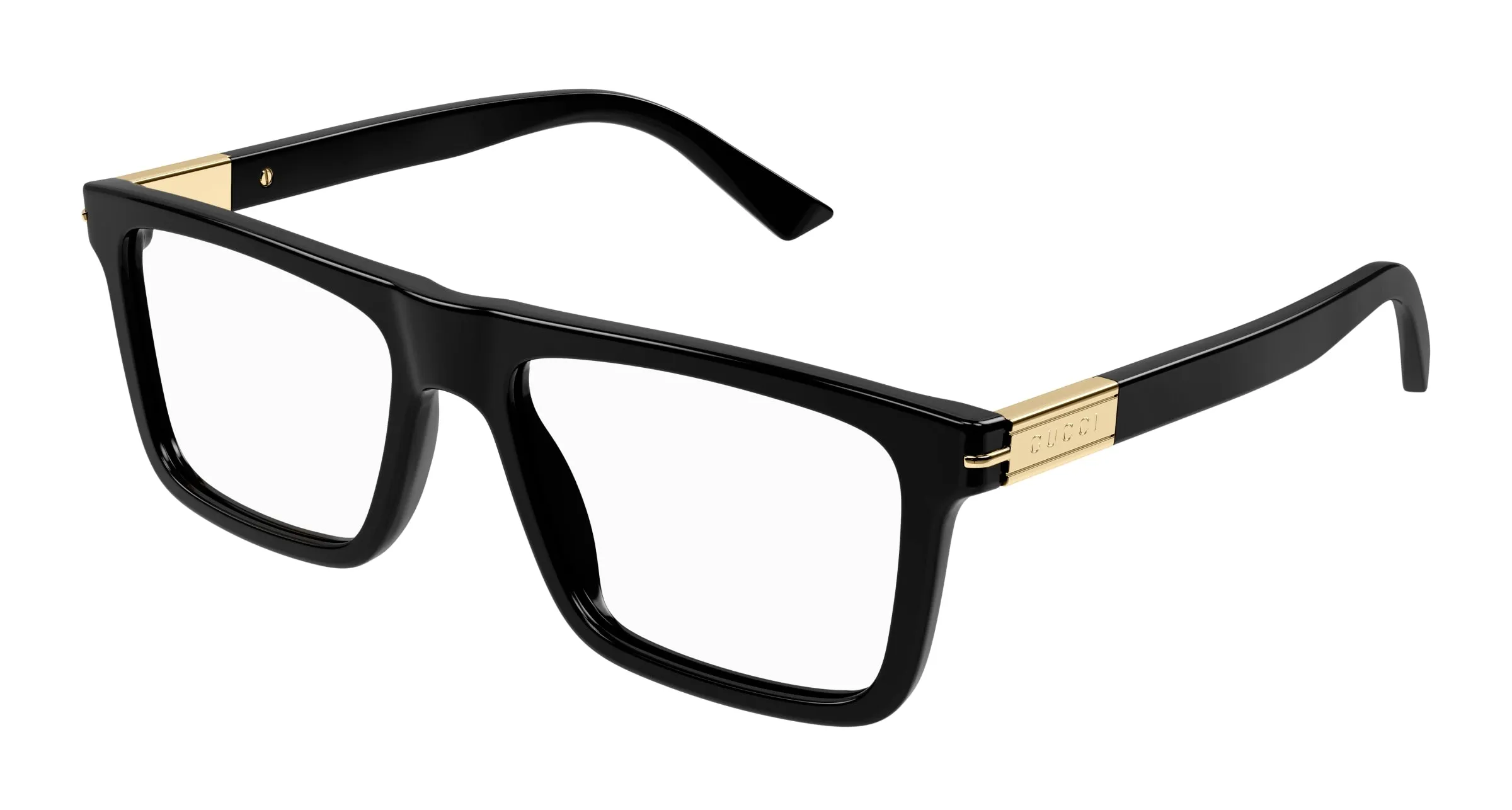 Gucci GG1504O 005 Montature da vista Acetato Nero Trasparente Squadrata - immagine 1