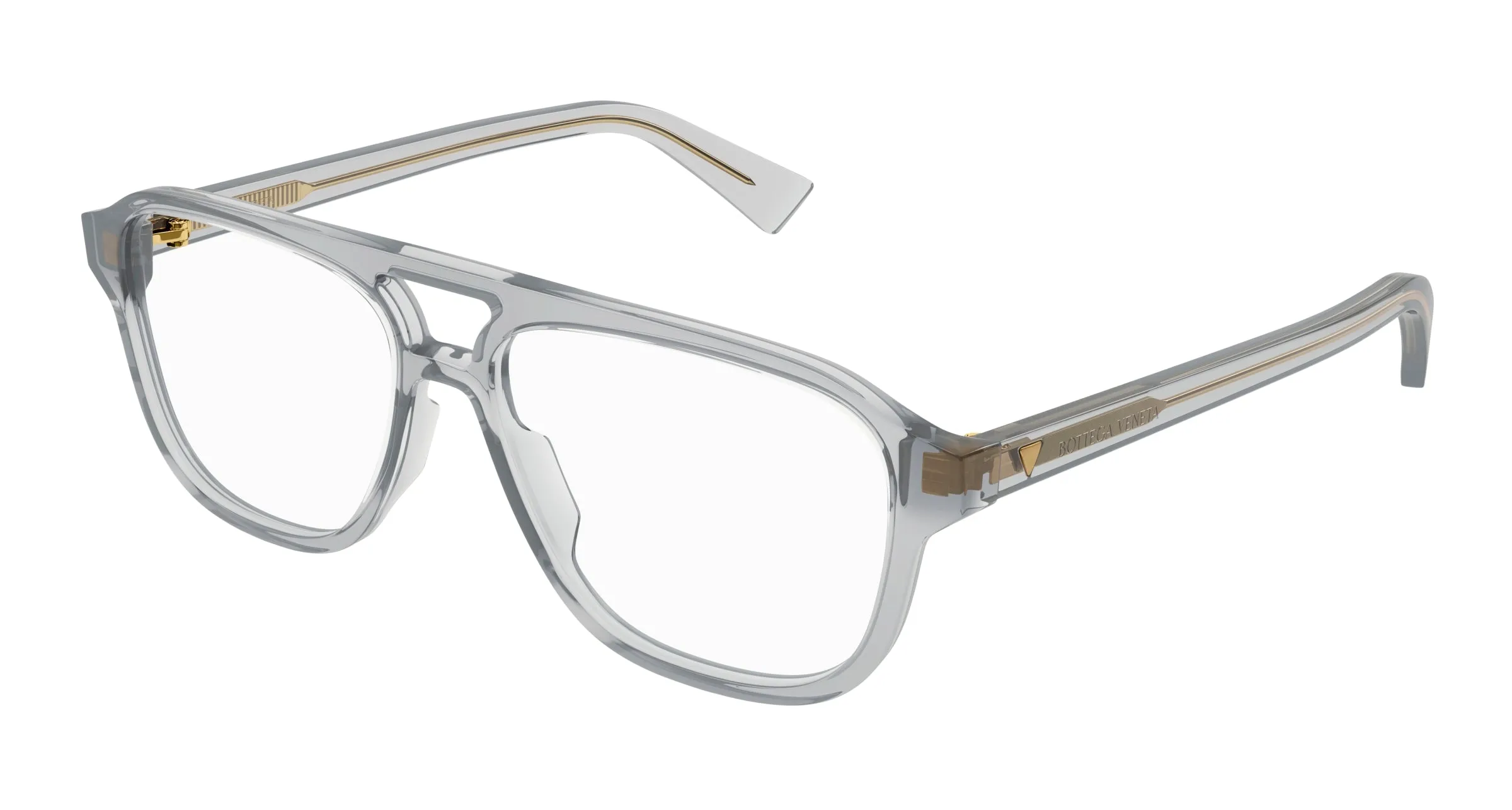 Bottega Veneta BV1294O 004 Montature da vista Acetato Grigio Trasparente Pilot - immagine 1