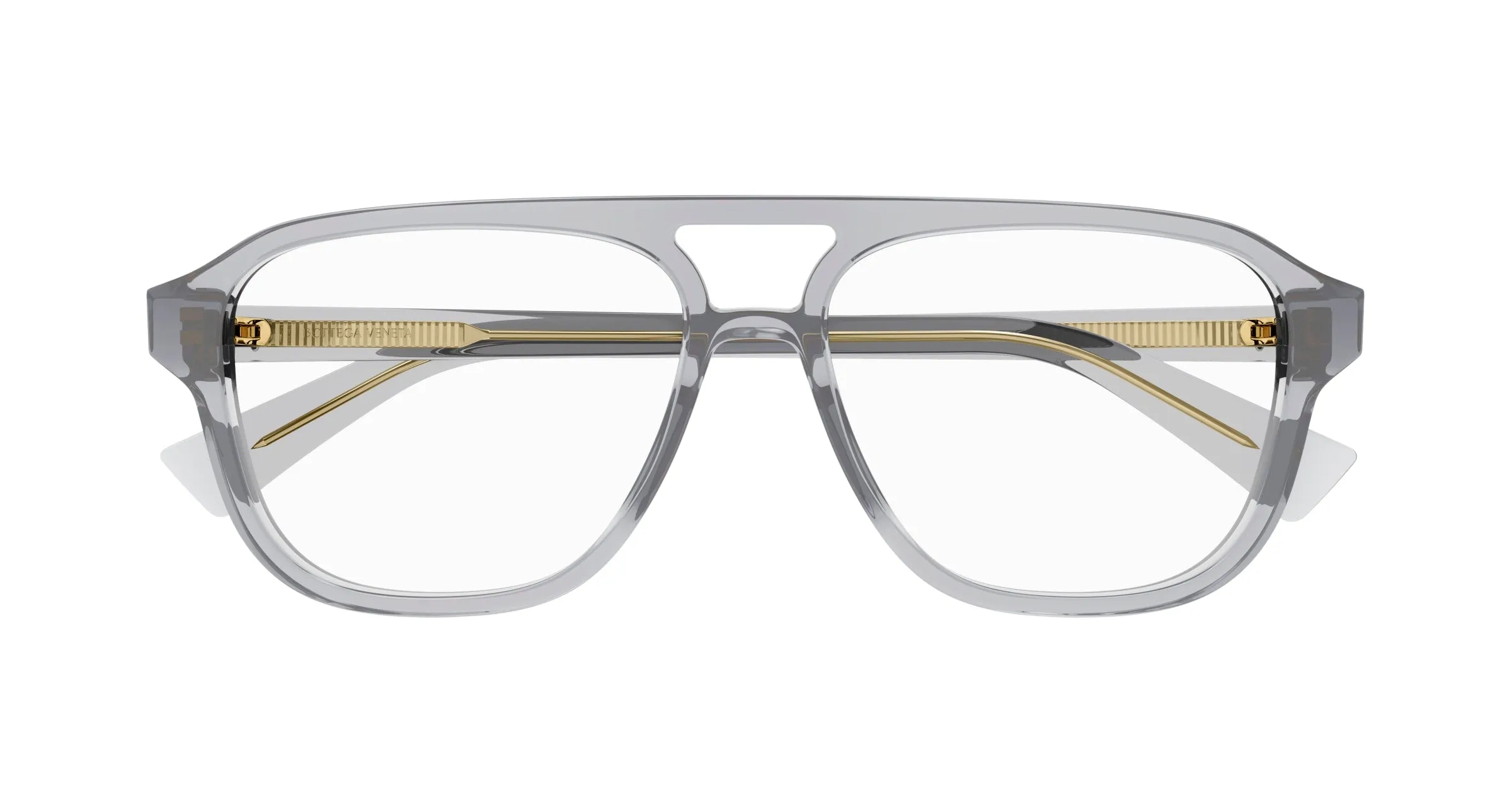 Bottega Veneta BV1294O 004 Montature da vista Acetato Grigio Trasparente Pilot - immagine 2