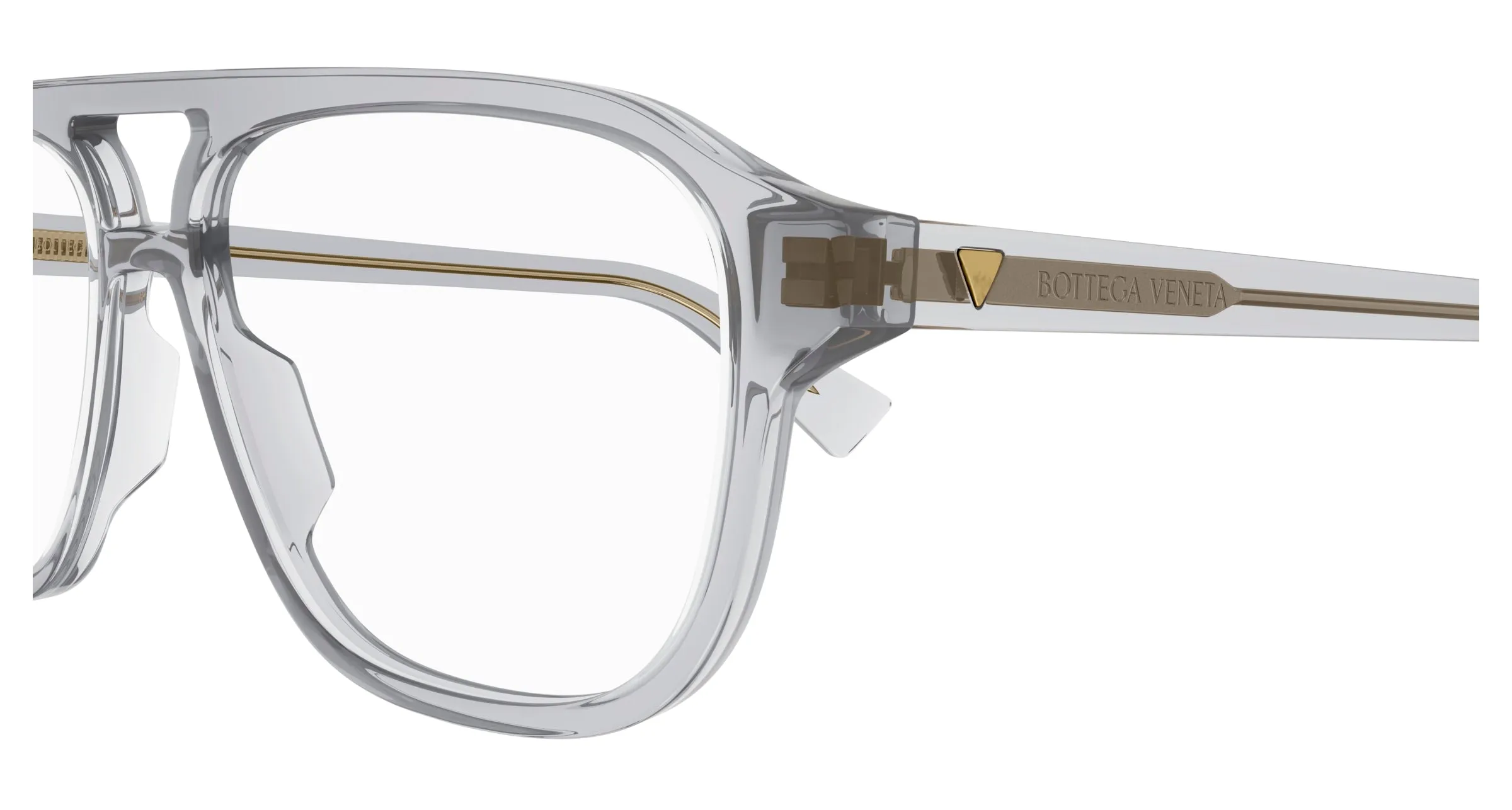 Bottega Veneta BV1294O 004 Montature da vista Acetato Grigio Trasparente Pilot - immagine 3