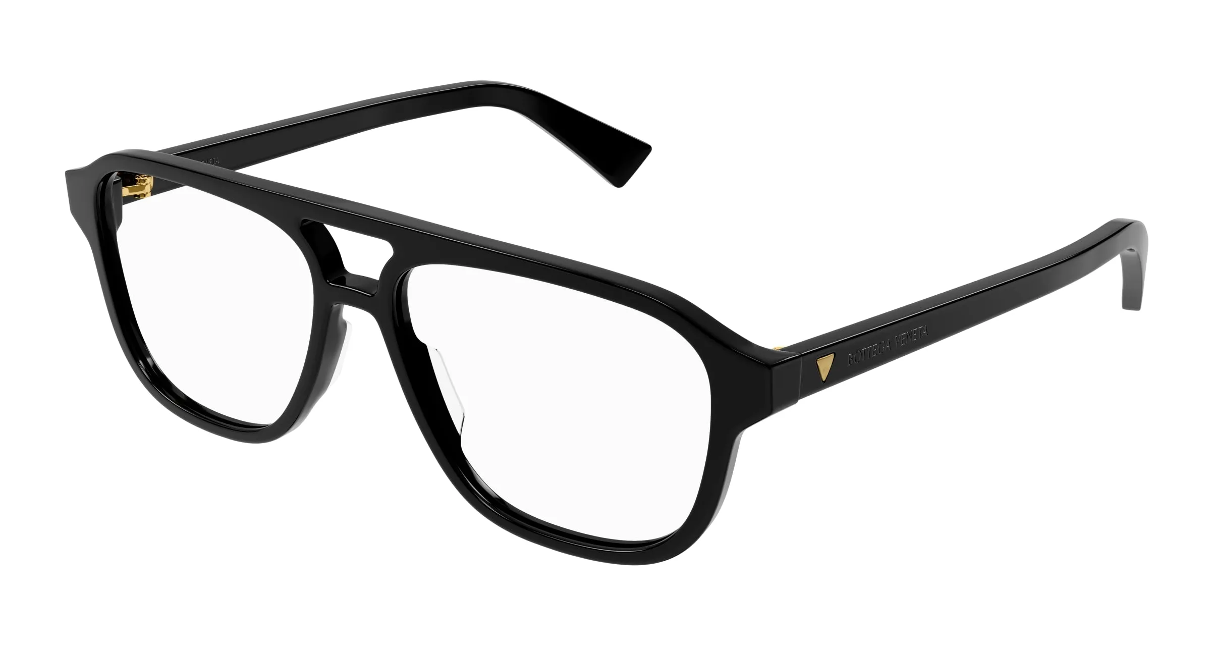Bottega Veneta BV1294O 001 Montature da vista Acetato Nero Trasparente Pilot - immagine 1